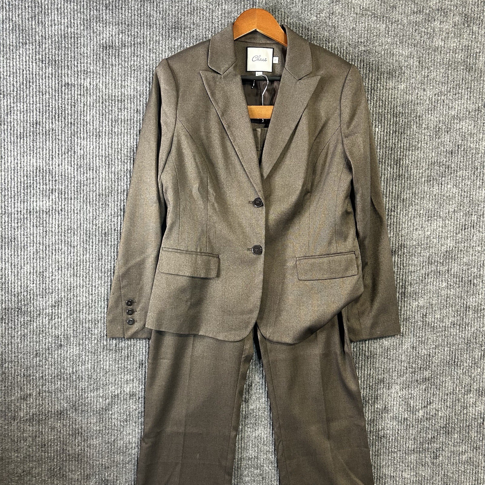 Vintage Josephine Chaus 2 Piece Pant Suit Women’s 10 Brown