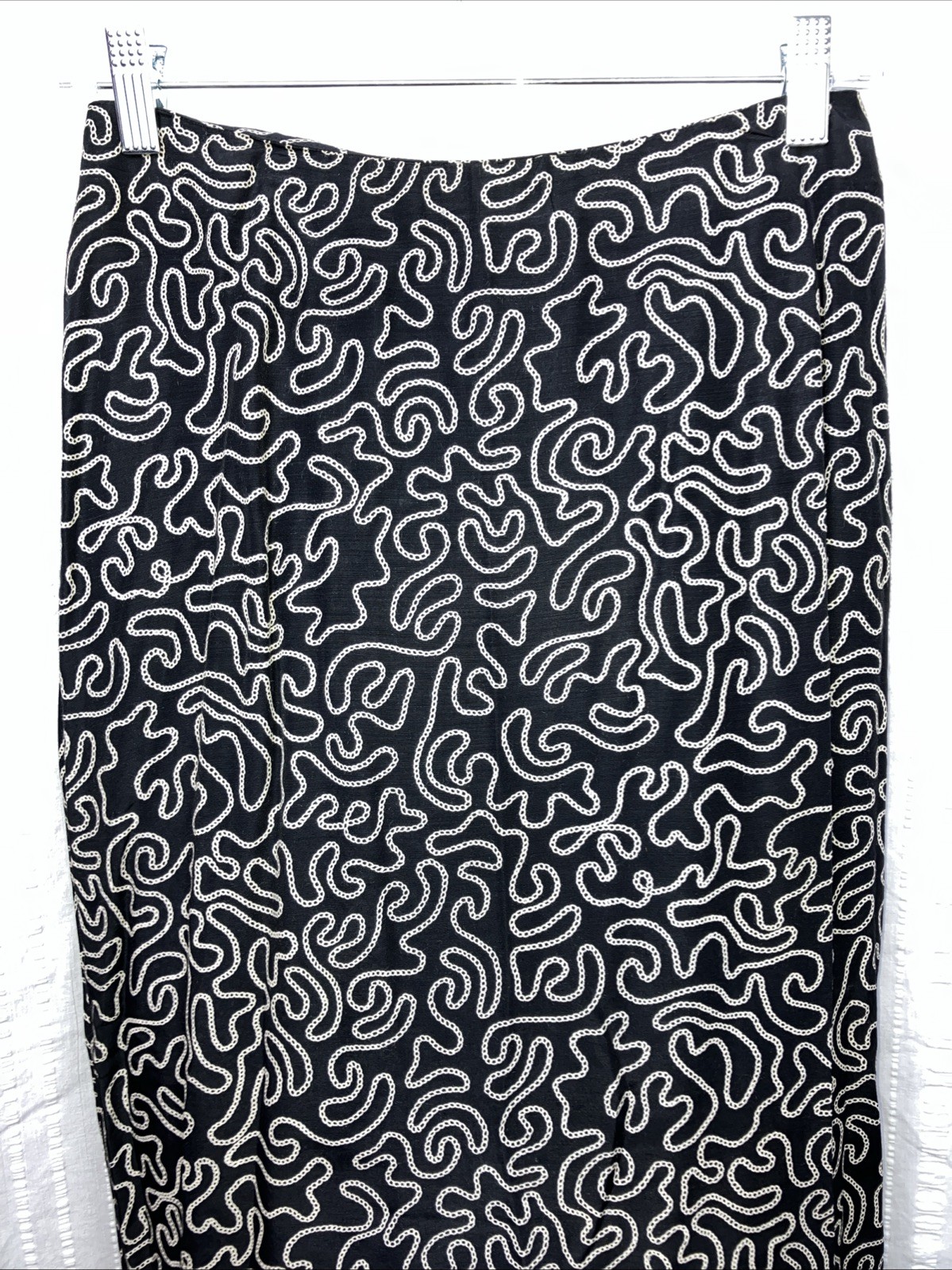 Vintage 80s NWT NOS Norma Kamali Rayon Chain Print Pencil Skirt Summer