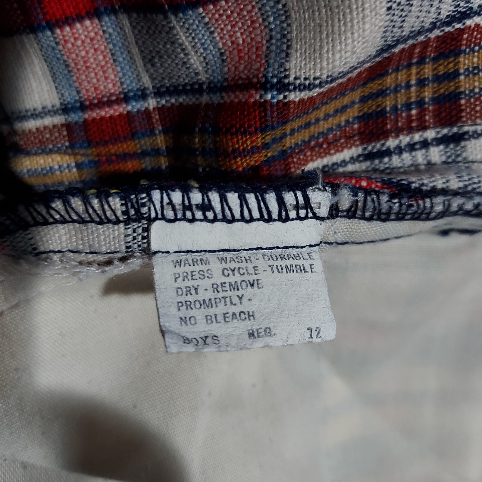 VTG 70’s Levi’s Boys Sta-Prest Plaid Flare Slacks Reg 12 Made in USA