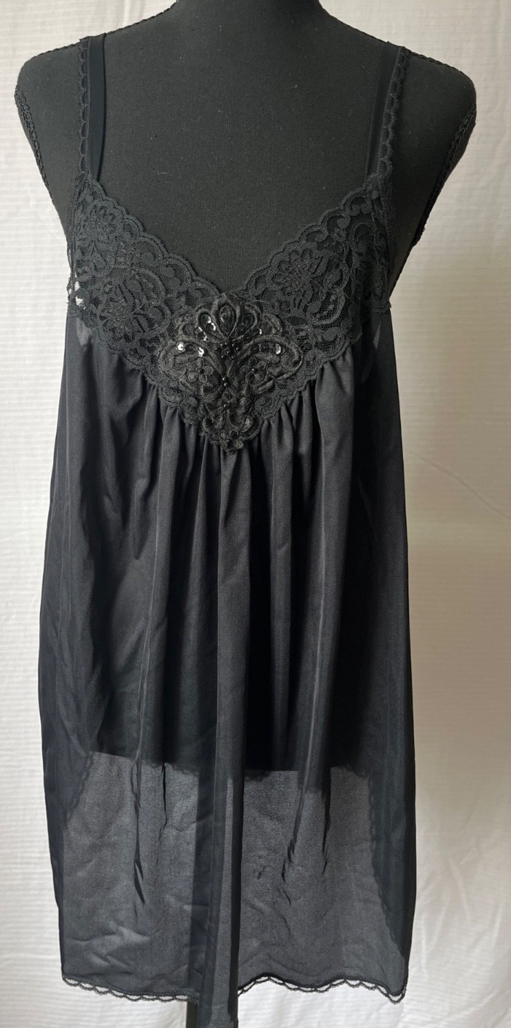 Vintage 1970’s Lingerie Set Camisole Lace Sexy Sheer Evening Medium Sears