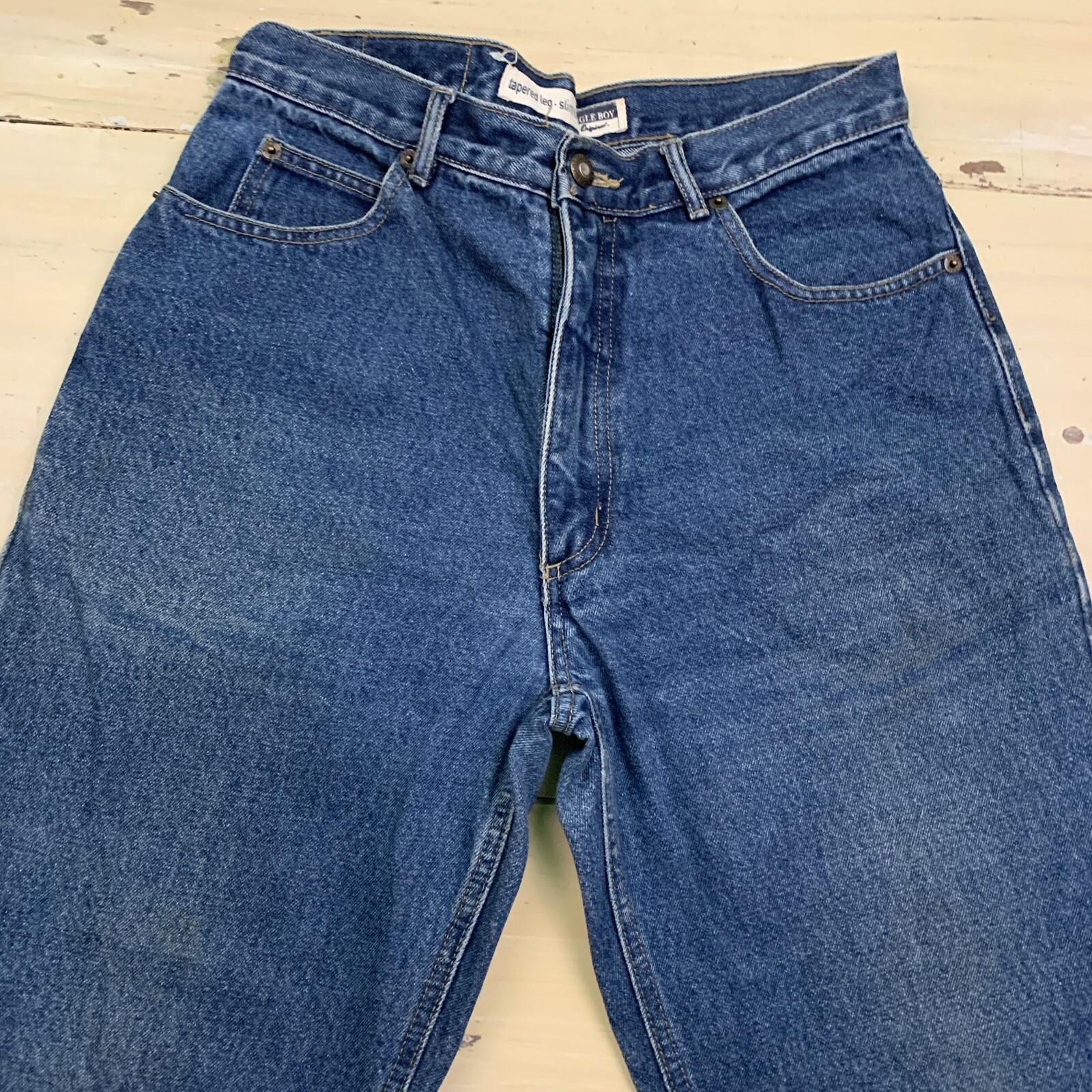 BUGLE BOY: Vtg 80s-90s High Waist Tapered Mom Faded Blue Jeans, Womens 10 x 30 L
