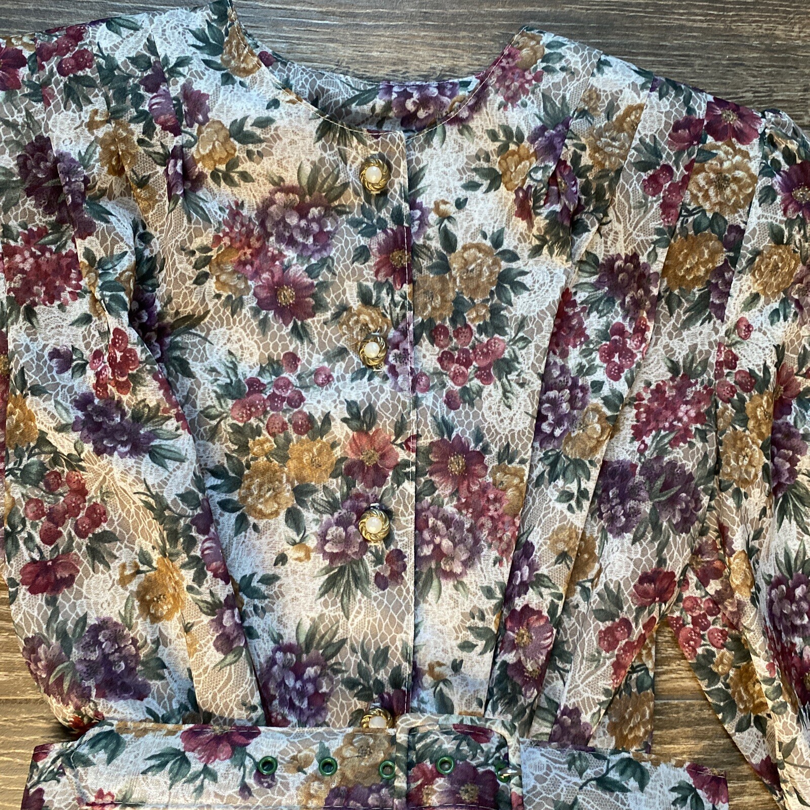 VTG 70s 80s California NEW LOOKS Floral Belted Tea Day Dress AUTHENTIC