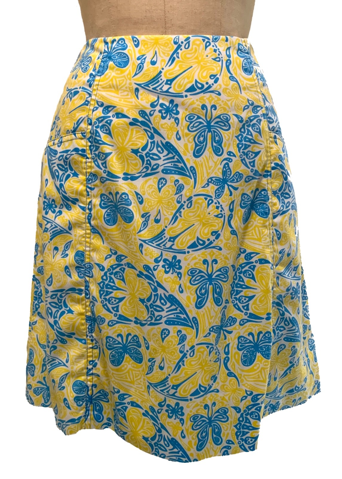 LILLY PULITZER Vintage 70s Women’s Sporty Butterfly Print Skirt – Sz S/M