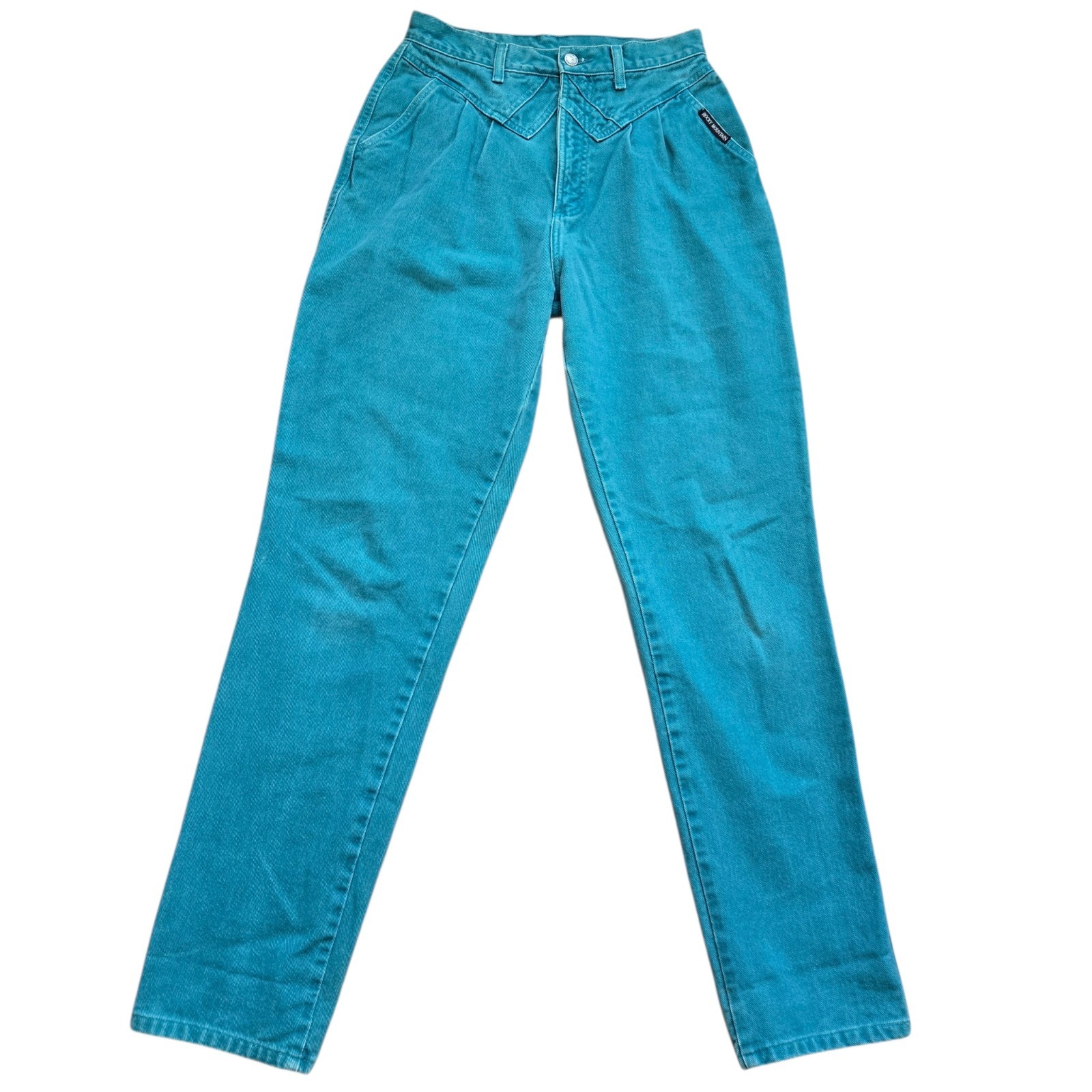 VTG Women’s Teal Denim Rocky Mountain Jeans Sz 11/12 1990s Rockies Bareback