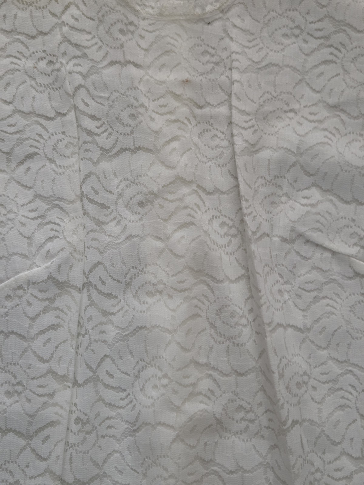 Vintage White Lace Sleeveless Blouse Handmade Sheer Floral Lace Shell Top Retro