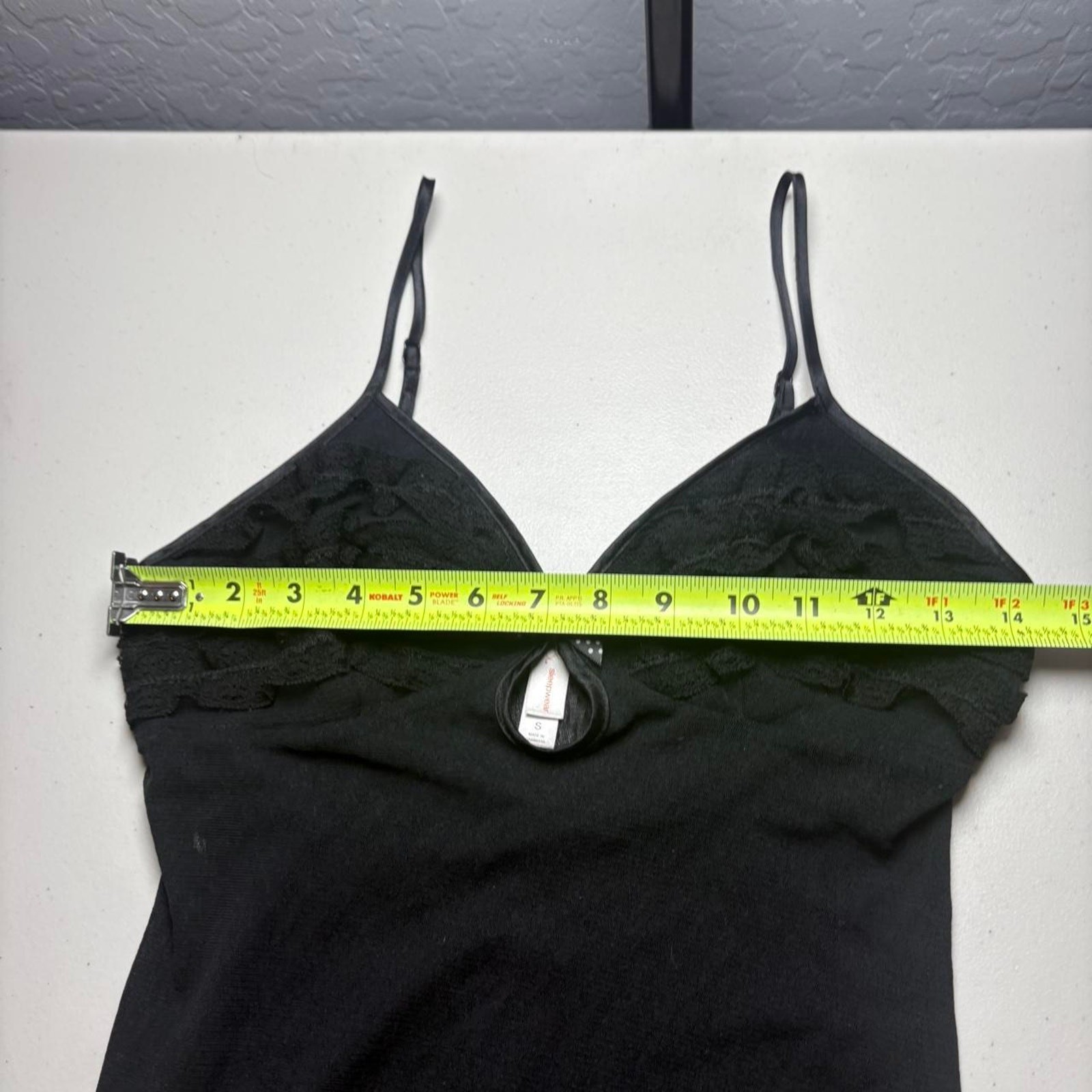 Y2K Gilligan & O’Malley Black Mesh Lace Trim Mini Slip Dress