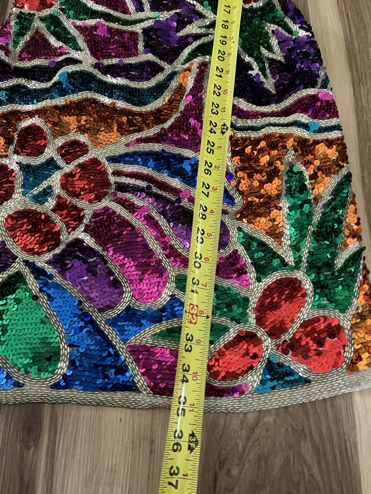 Vintage 80’s 90’s Sequin Mini Formal Dress Alyce Designs Bold Multi Color Sz. 6