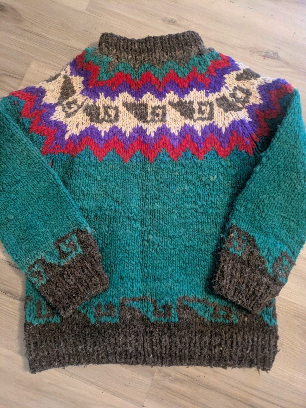 Vintage Woolies 100% Wool Hand Made Sweater Women’s Large