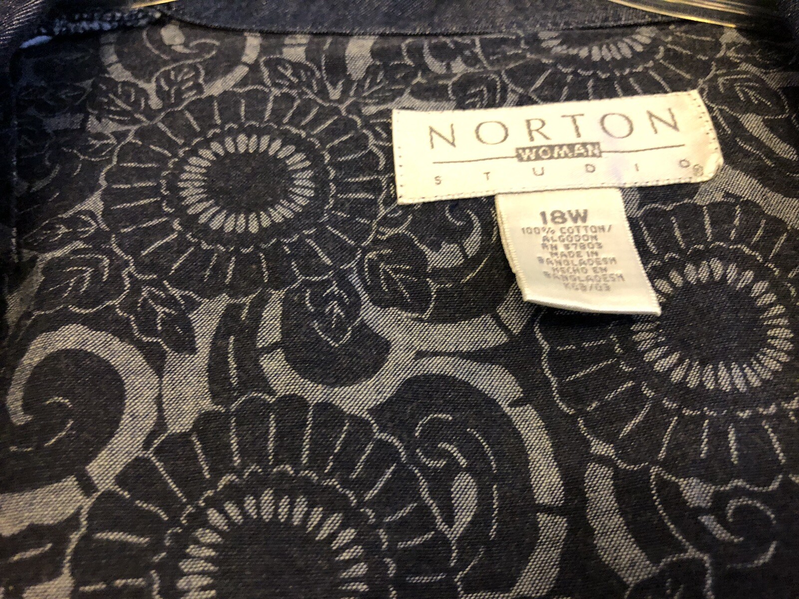 Women’s Plus Size 16W denim blue Norton Woman 25″ chest pockets 28” Long Blazer