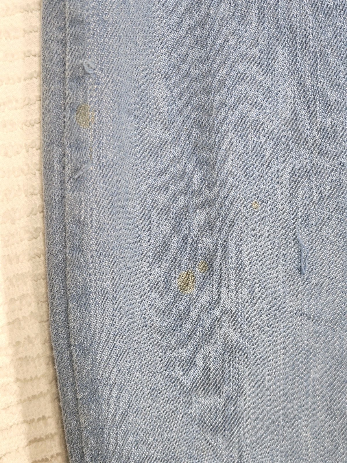 Vintage 1960s Side Zip Jeans Denim Pedal Pusher 25w Metal Zip No Pockets Worn