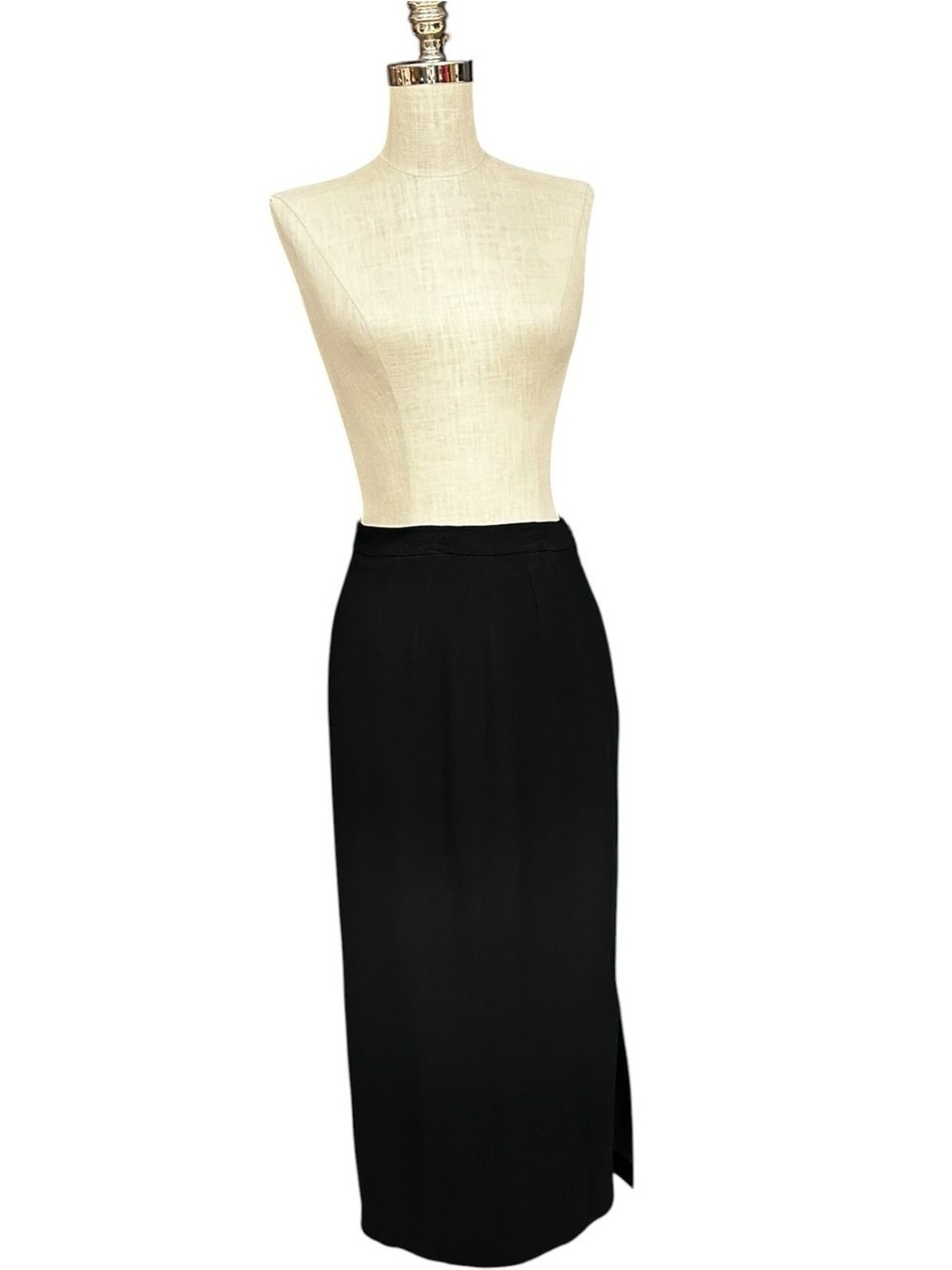 Vintage Zelda Black Wiggle Pencil Skirt Size 4 USA Midi Career Classic