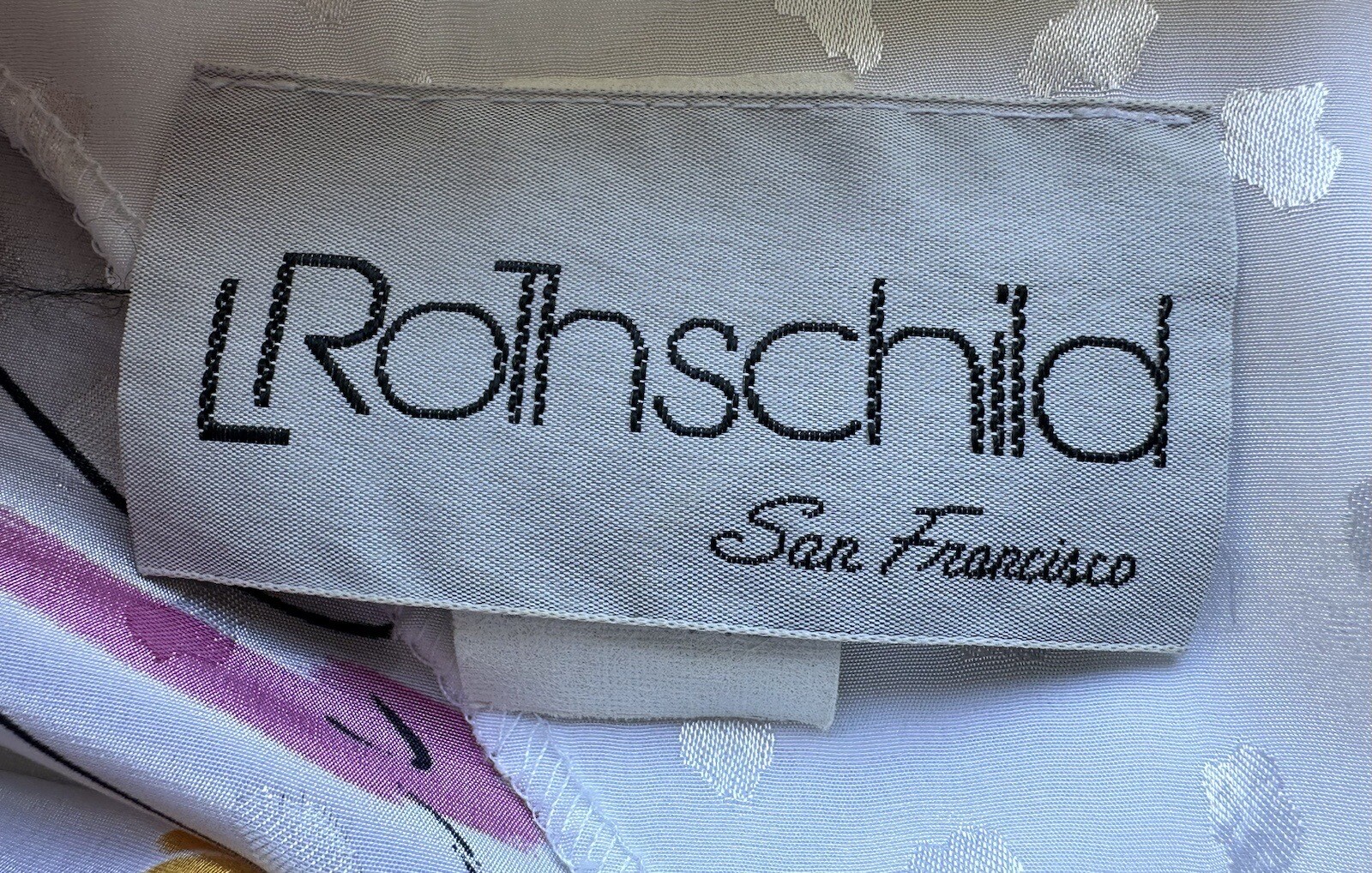 Vintage L Rothschild San Francisco Polyester Abstract Shiny Floral Dress Size 10