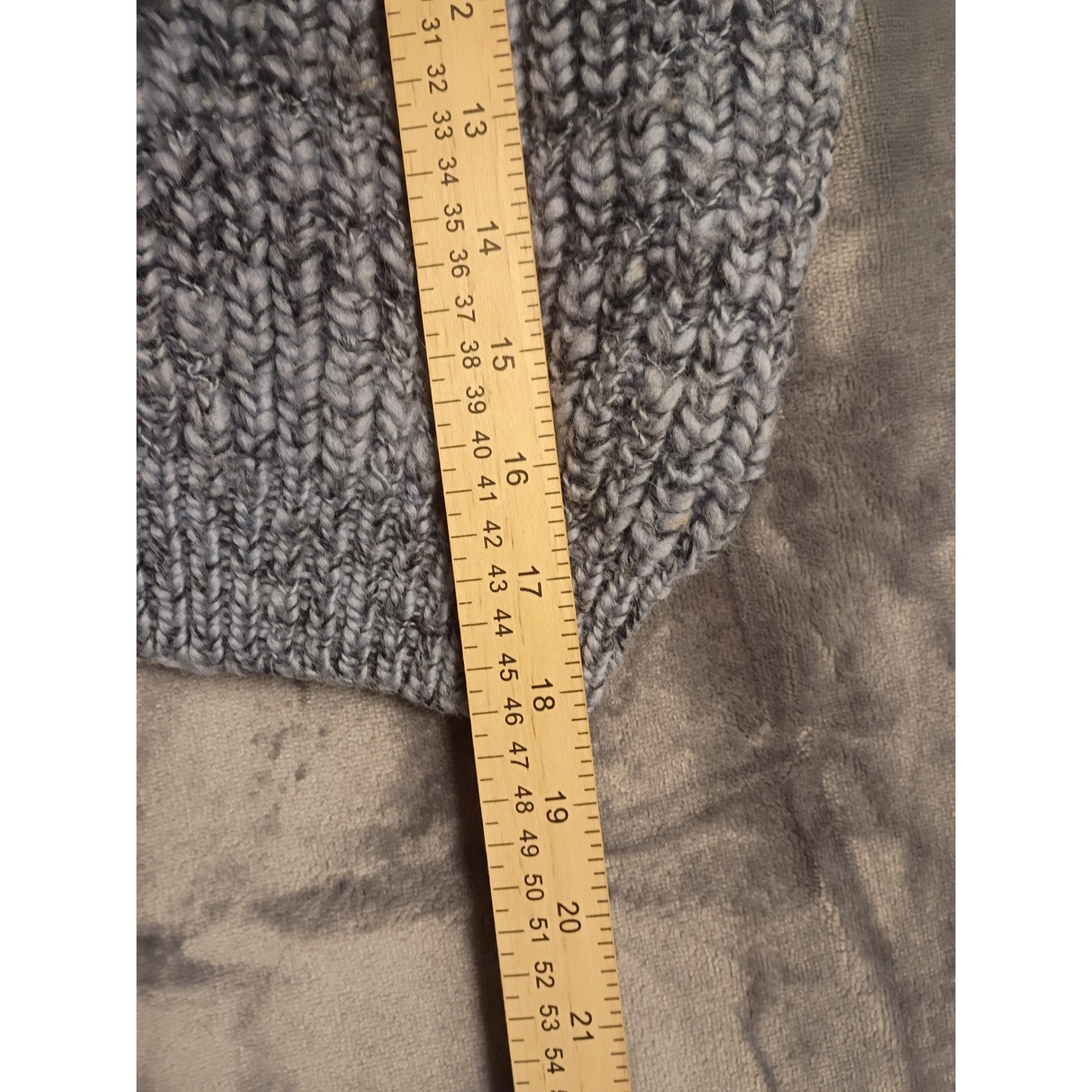 Kandel Cardigan Sweater Womens L Grey Virgin Wool Chunky Knit Vintage Portland