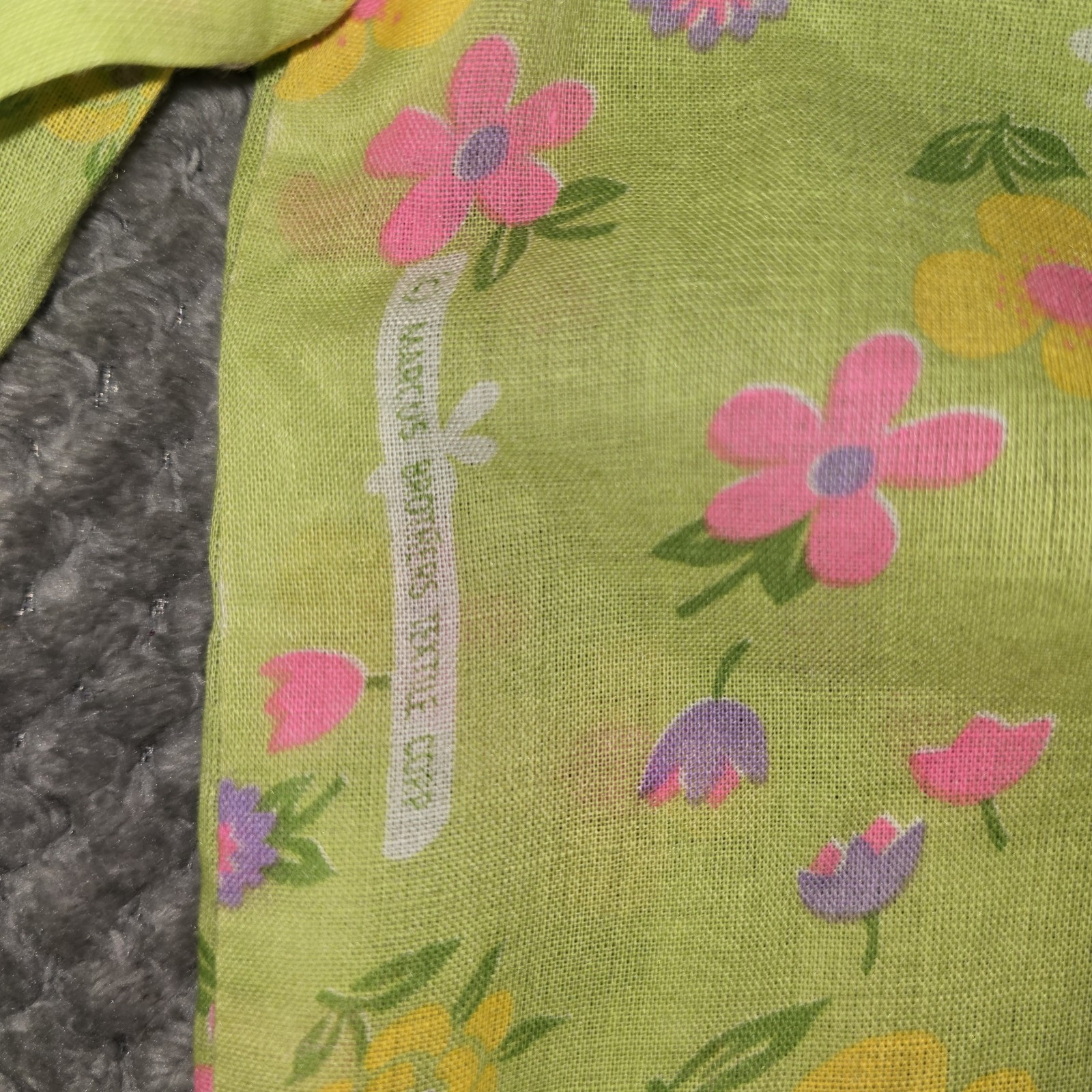 Vtg 1970s Flower Power Button Up Shirt Western Yoke Piping Green Pink Yellow
