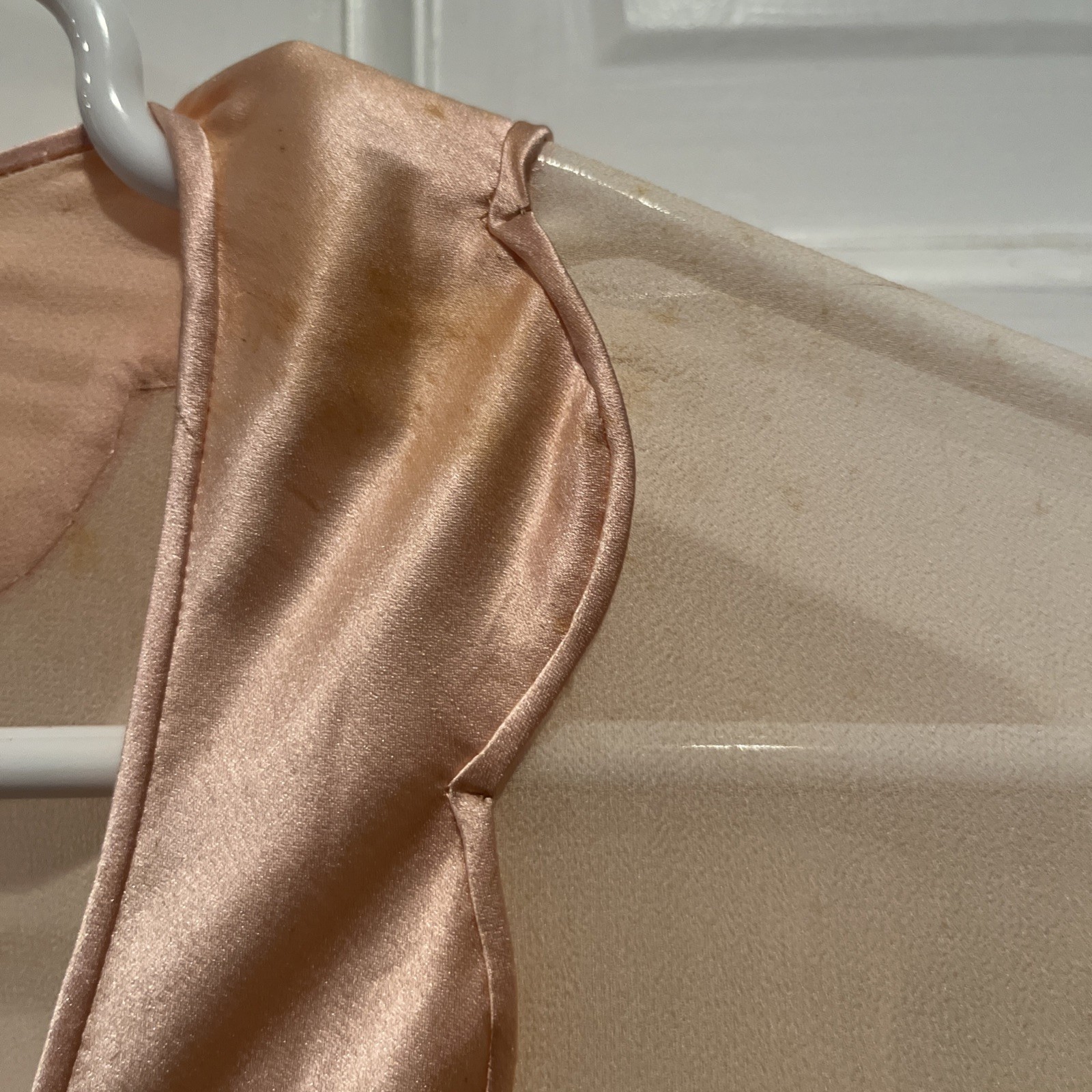 Antique 1920s Pink Silk Chiffon Peignoir Dressing Robe Satin Art Deco Lingerie