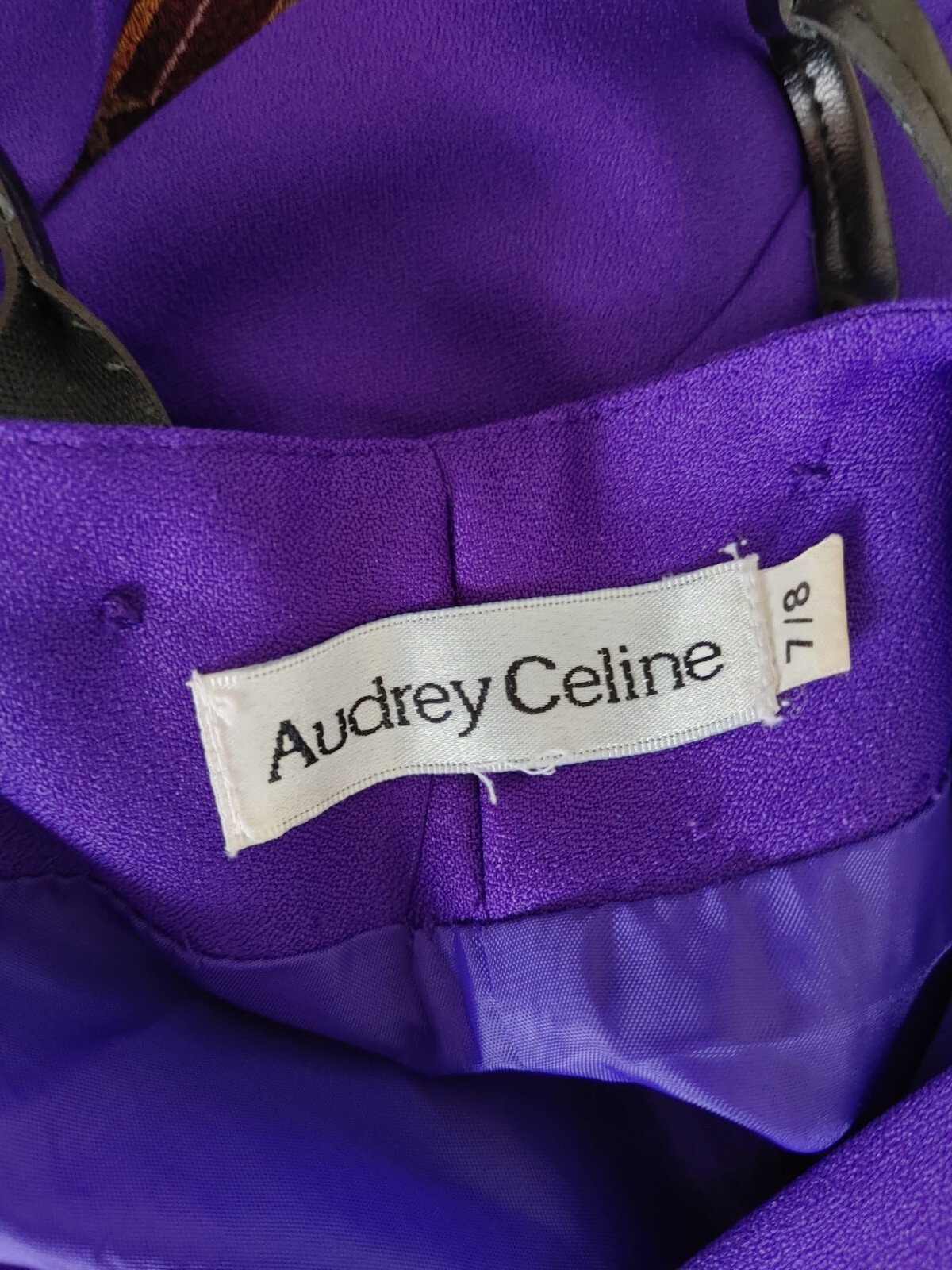 VINTAGE Audrey Celine Deep Purple Suspender Dress RARE Sz 7/8 (measured)