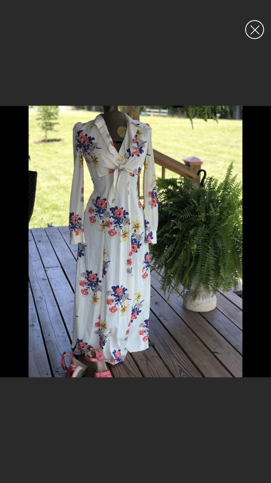 Lizzie Tish Vintage Maxi Floral Halter Dress with Jacket-XS