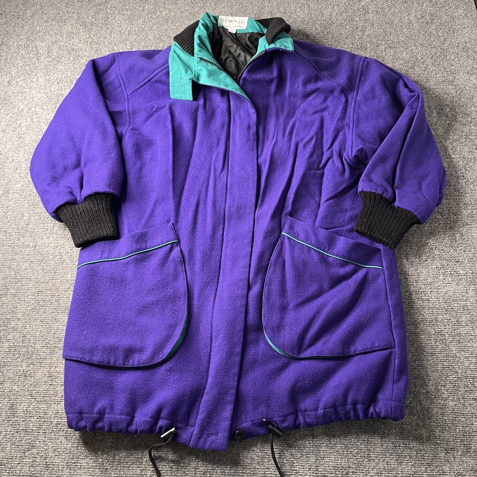 Vtg Herman Kay Purple Zip Up Jacket Womens M Quilted Lining 1990s 90s