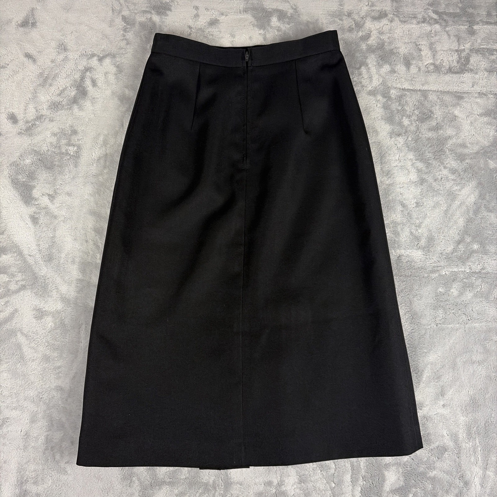 Vintage Union Made Pan-her Black Pleated Back Zipper A Line Skirt Size 7/8