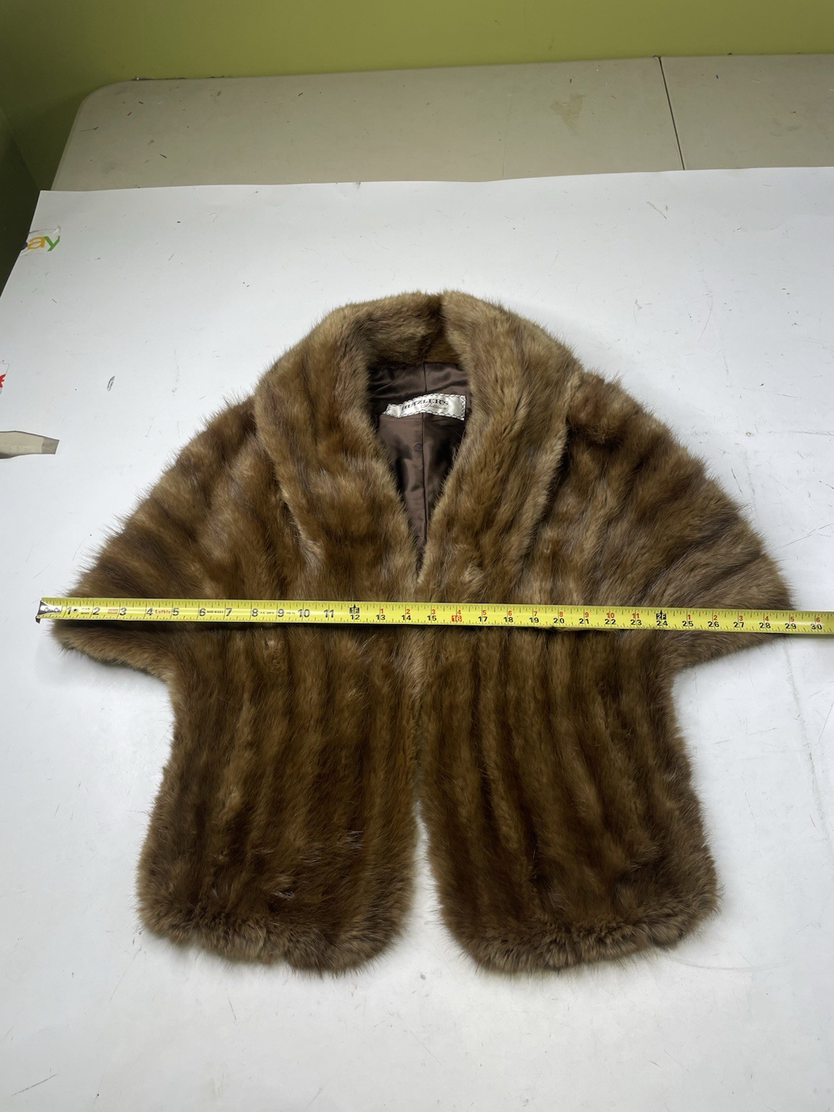 Hutzlers Vintage Brown Mink Fur Stole Wrap Coat Shawl 50s 60s