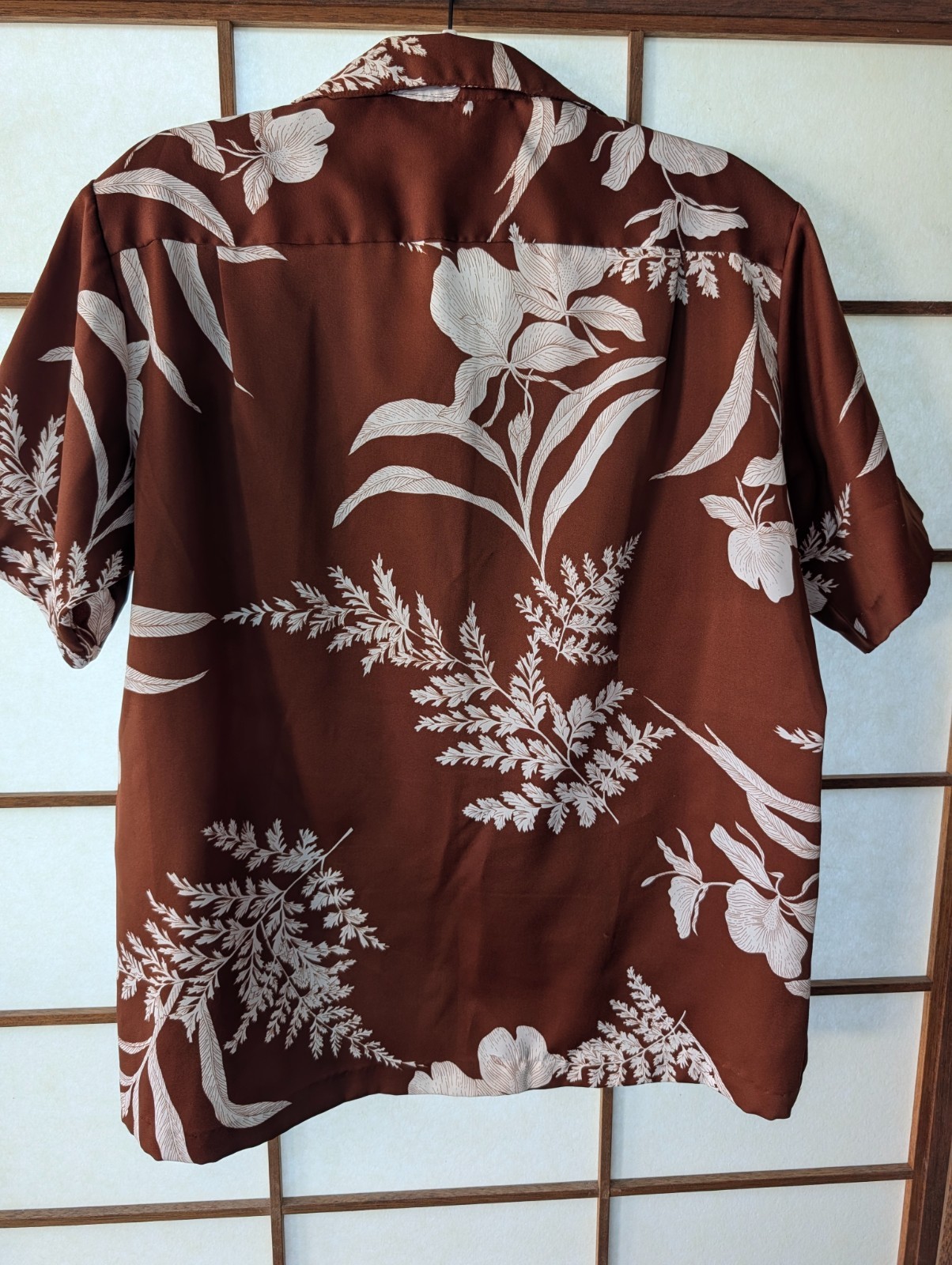 Vintage 70s 80s HAWAII NEI Honolulu Honeymoon Set Brown White Botanical Print 10