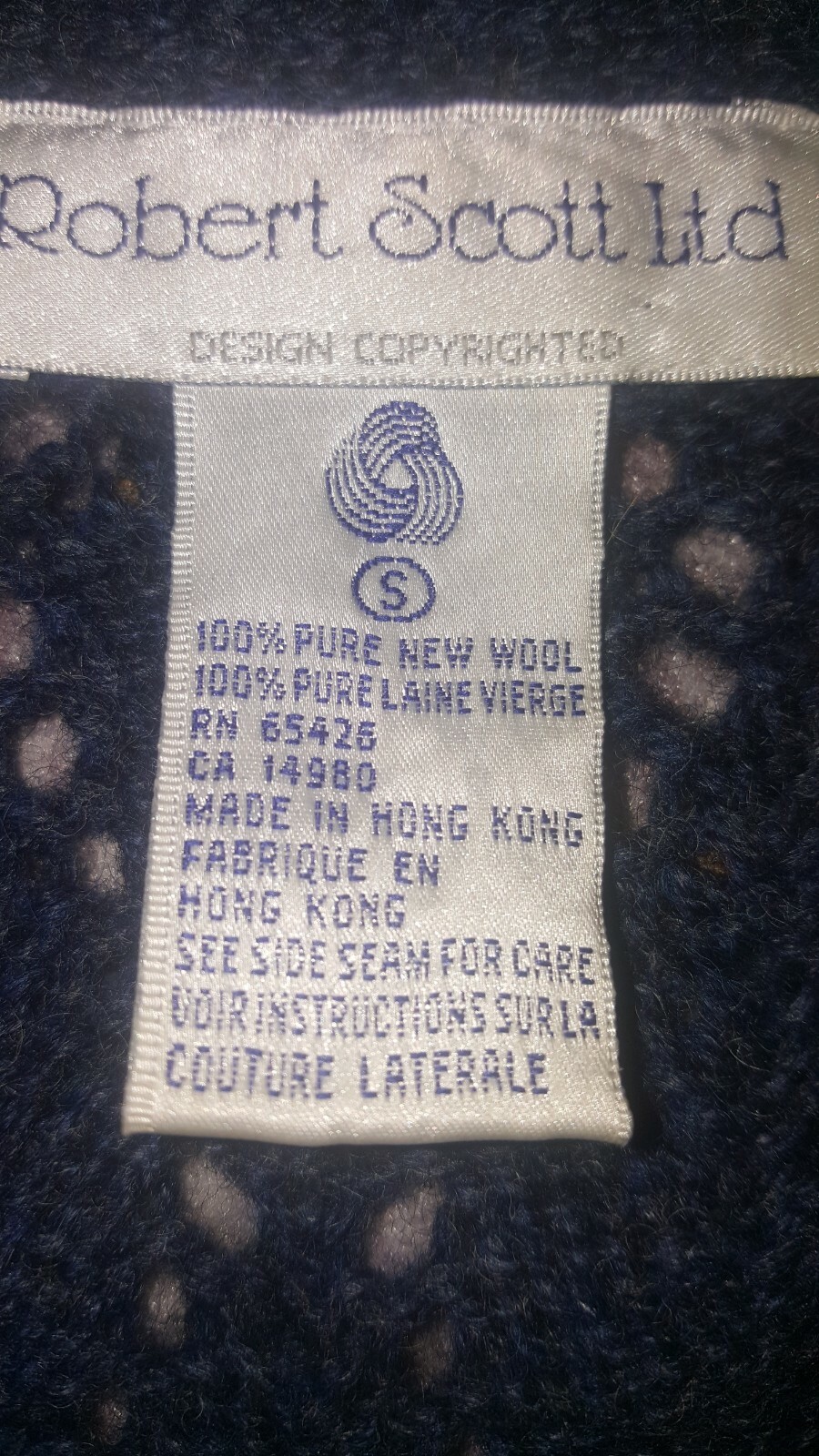 VINTAGE Robert Scott LTD Designer Sweater Vest Pure Wool/Laine Vierge Fits S/M