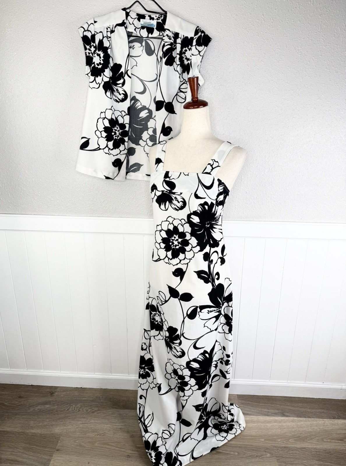 Vtg 60s Penneys Hawaii Maxi Dress Topper Set Hawaiian Print Measures Sz S Aloha