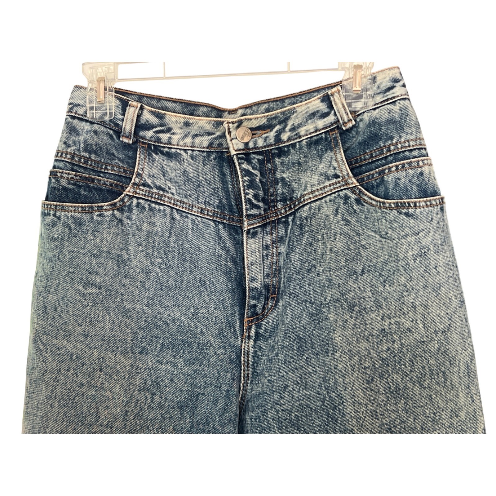 Vintage PS Gitano High Waisted Acid Wash Tapered Leg Jeans Blue Cotton Womens 10