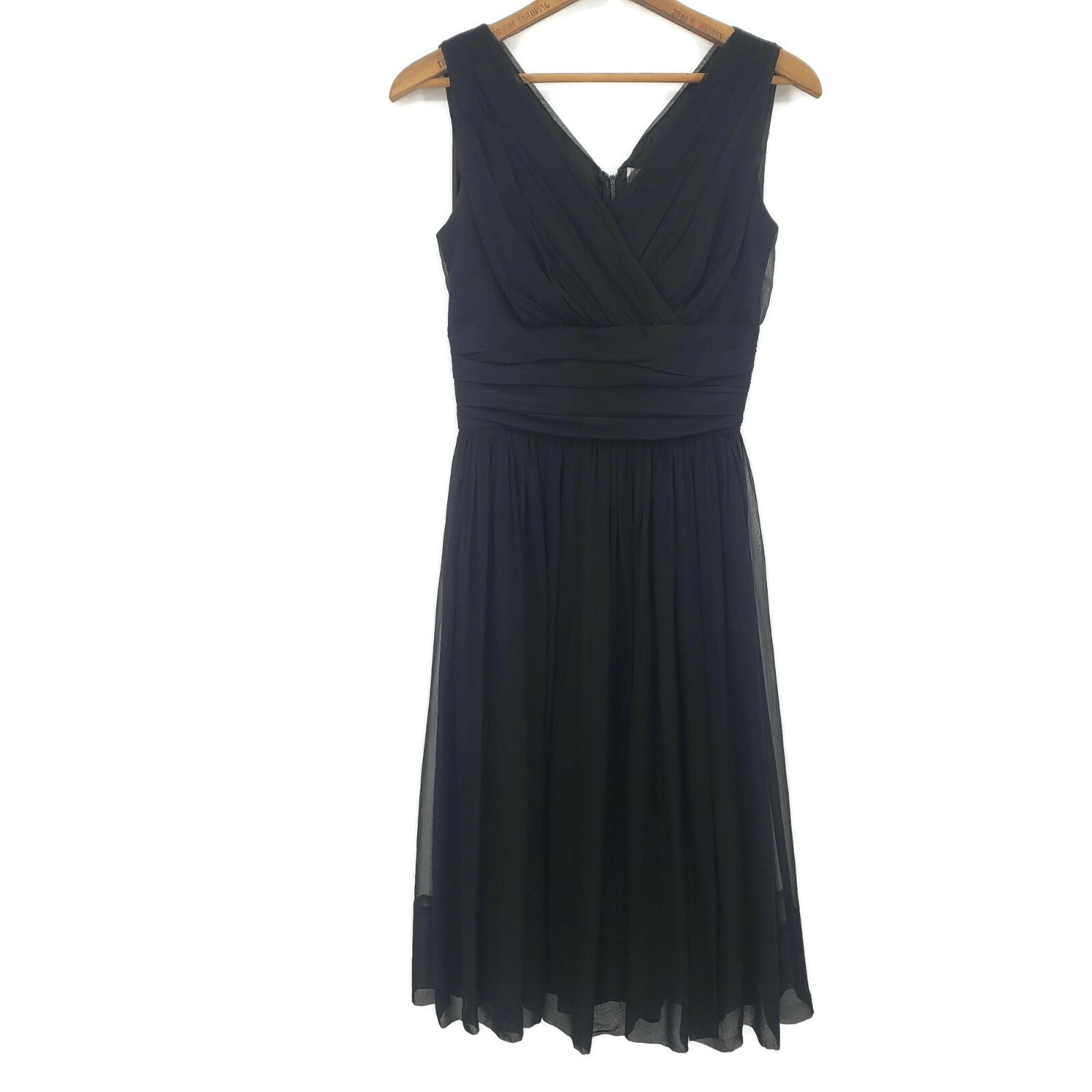 Vtg Murray Millman Black Dress Womens Size 11 LBD Cocktail Party Sheer Chiffon