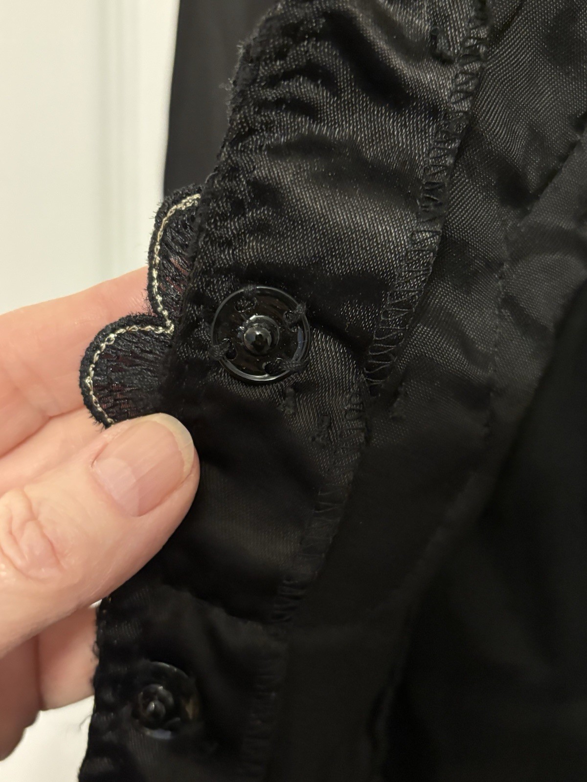 Vintage Victorian Black Jacket Embellished Lace Blouse Appliqué Beads Sequins