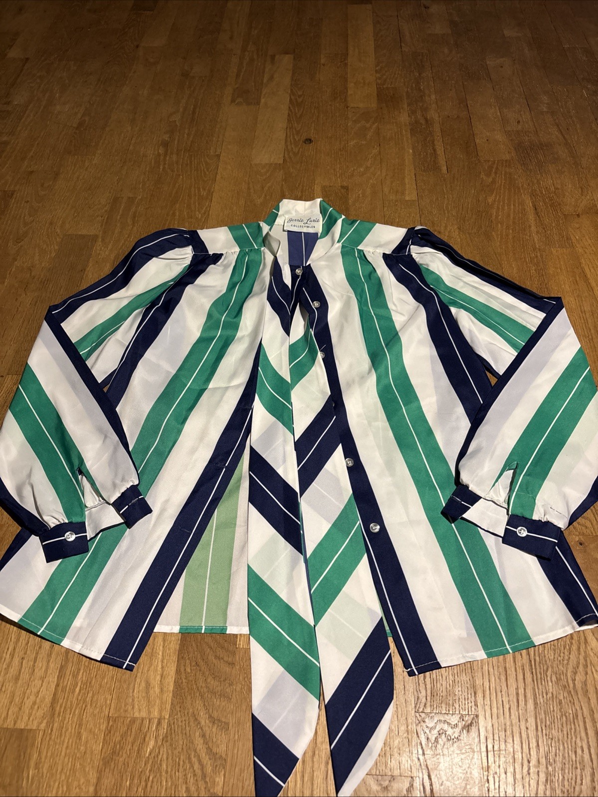 Jerrie Lurie Collectibles Vintage Tie Neck Button Front Blouse Size 10