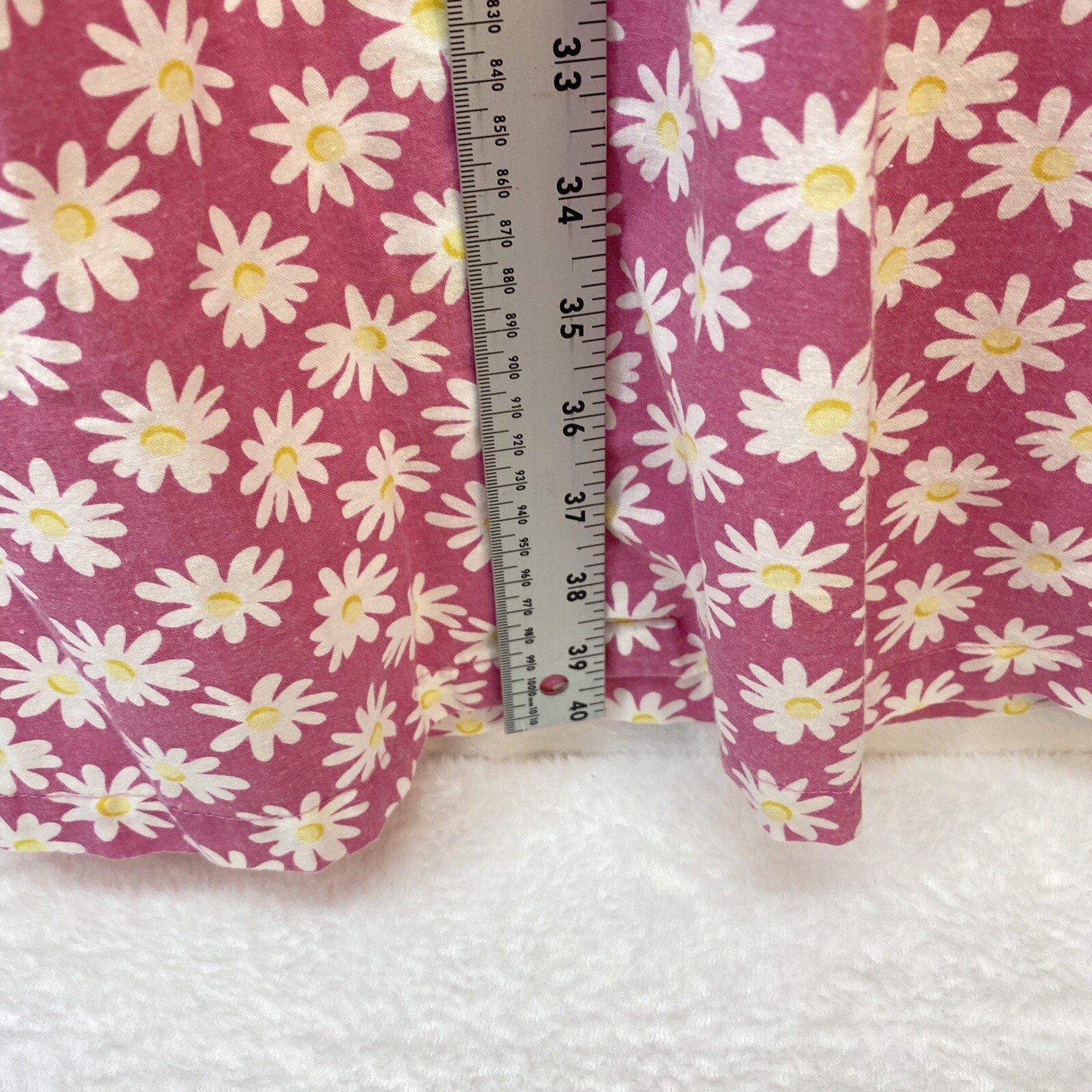 Vintage Emma C House Robe/Duster in Pink Floral Snap Front w/2 pockets LG