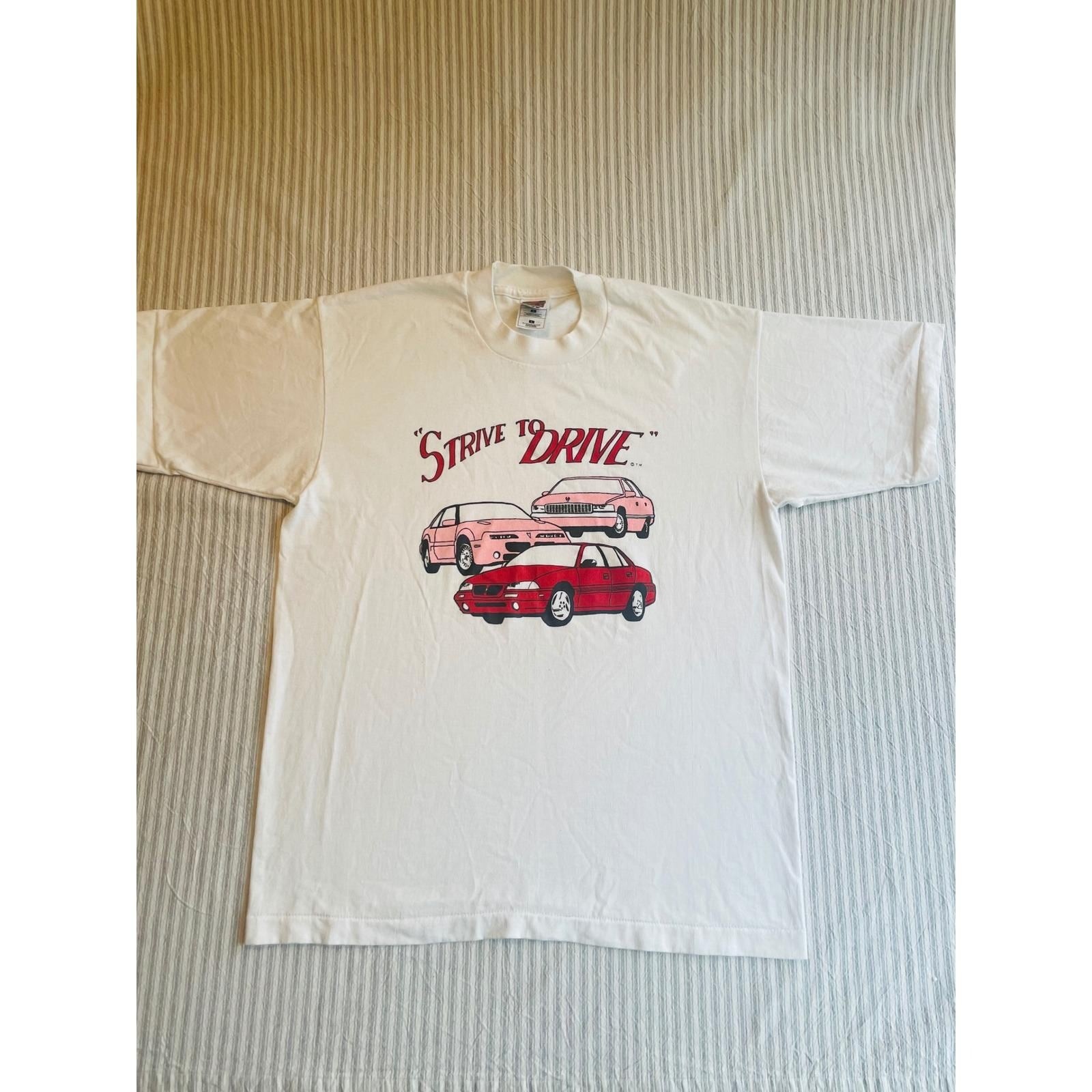 Vintage 90s Fruit of the Loom Strive to Drive Mary Kay Pink Cars T-Shirt Large