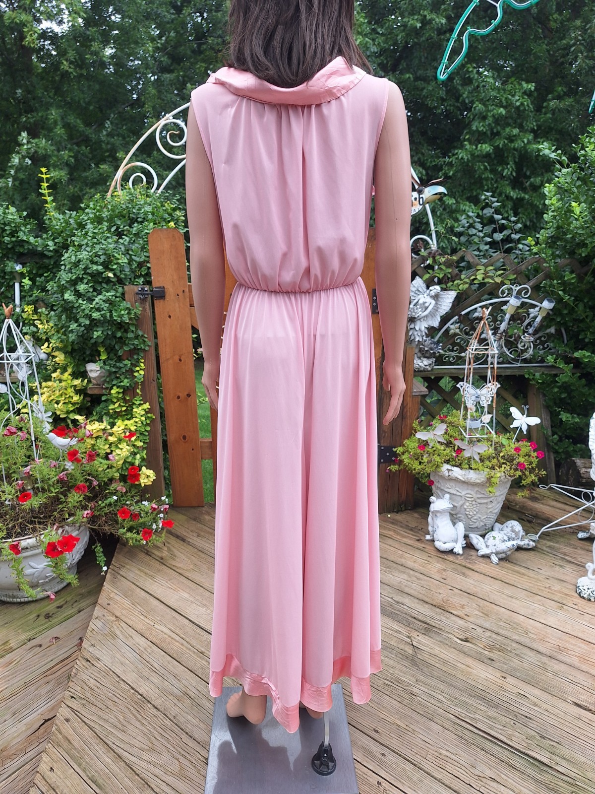 True VTG Mid-century Mod 1960s 1970s Wide Leg Nylon Pajama Jumpsuit Loungewear