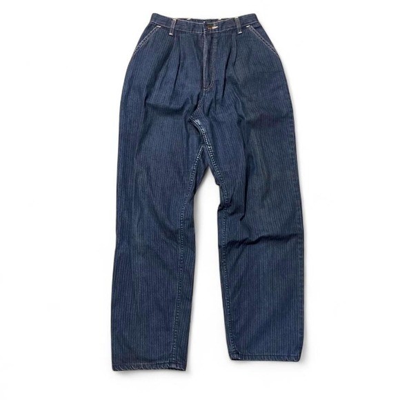 Rustler pinstripe denim riders jeans pleated 70s vintage scovill 13J (25×29)