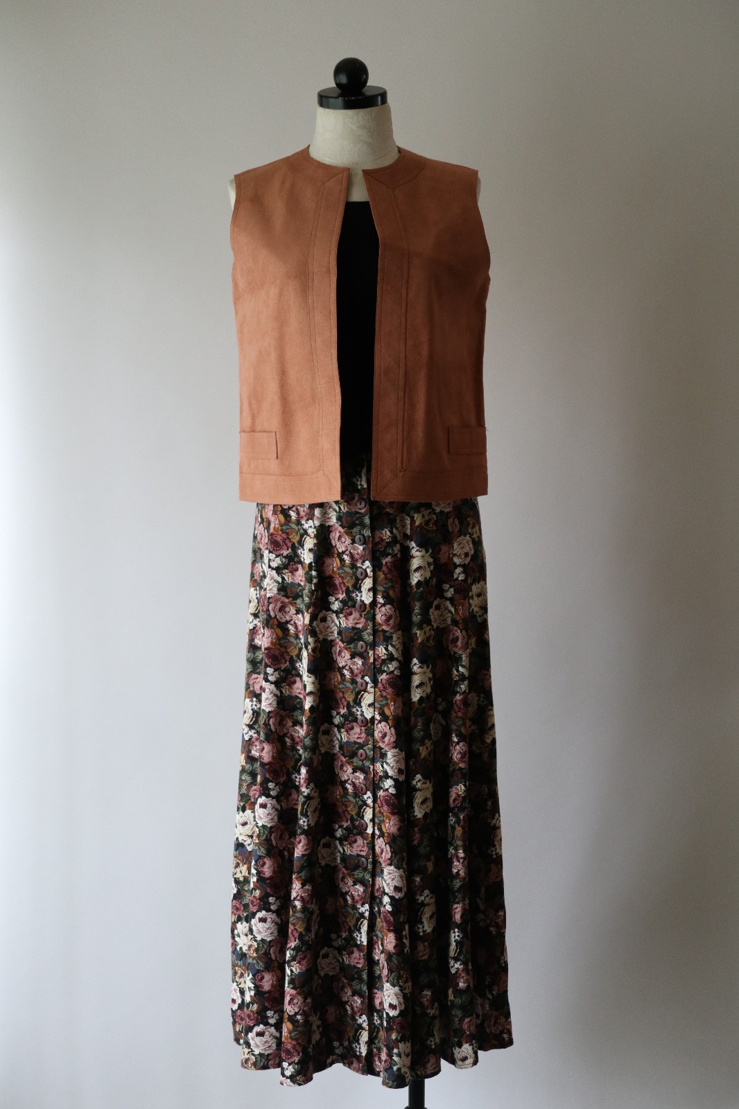 70s Vintage Pink Ultrasuede Open Front Waistcoat Sleeveless Jacket Vest Women M