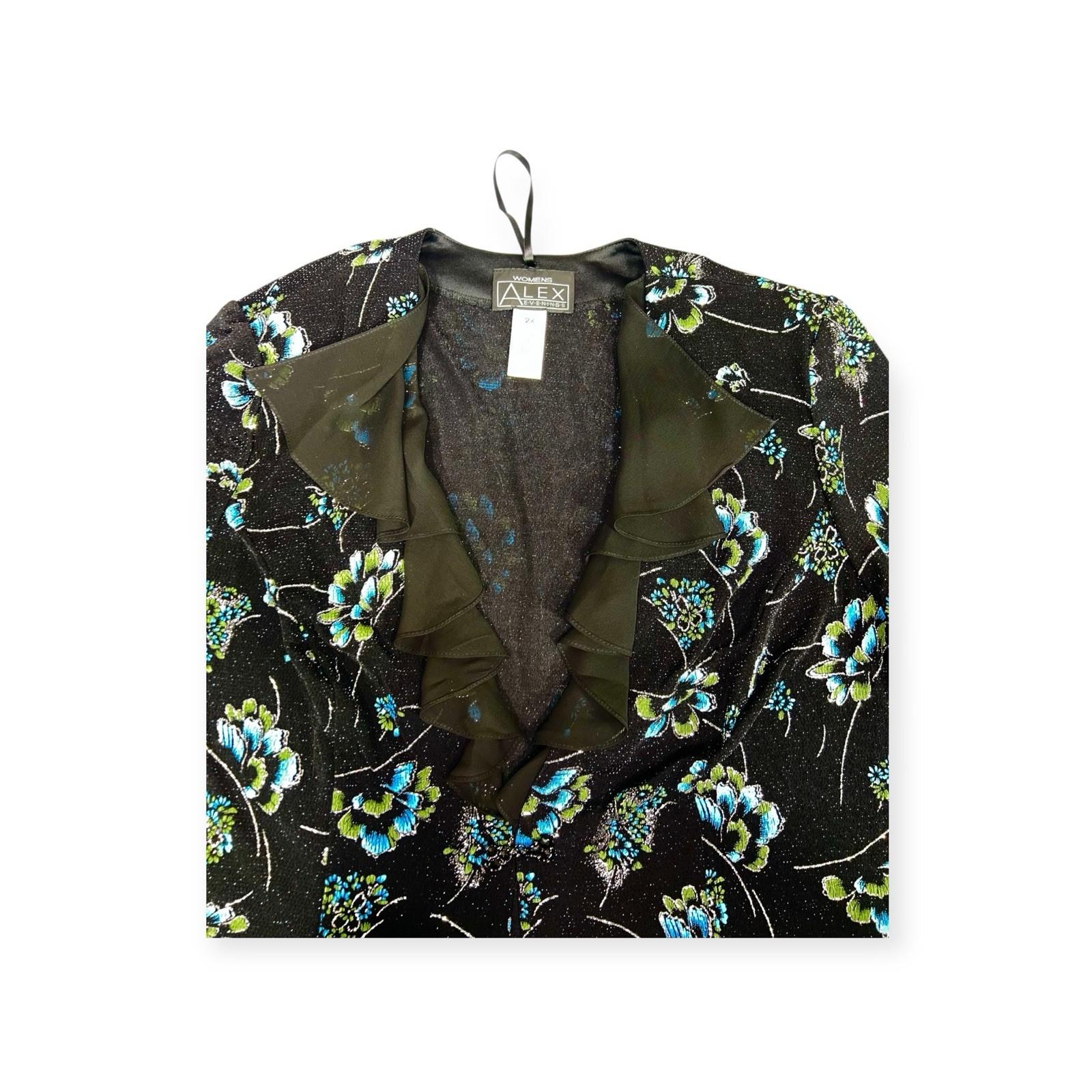 VTG GLITTER RUFFLE FLORAL JACKET WHIMSIGOTH GOTH WITCH WHIMSICAL FAIRY 2X NWT