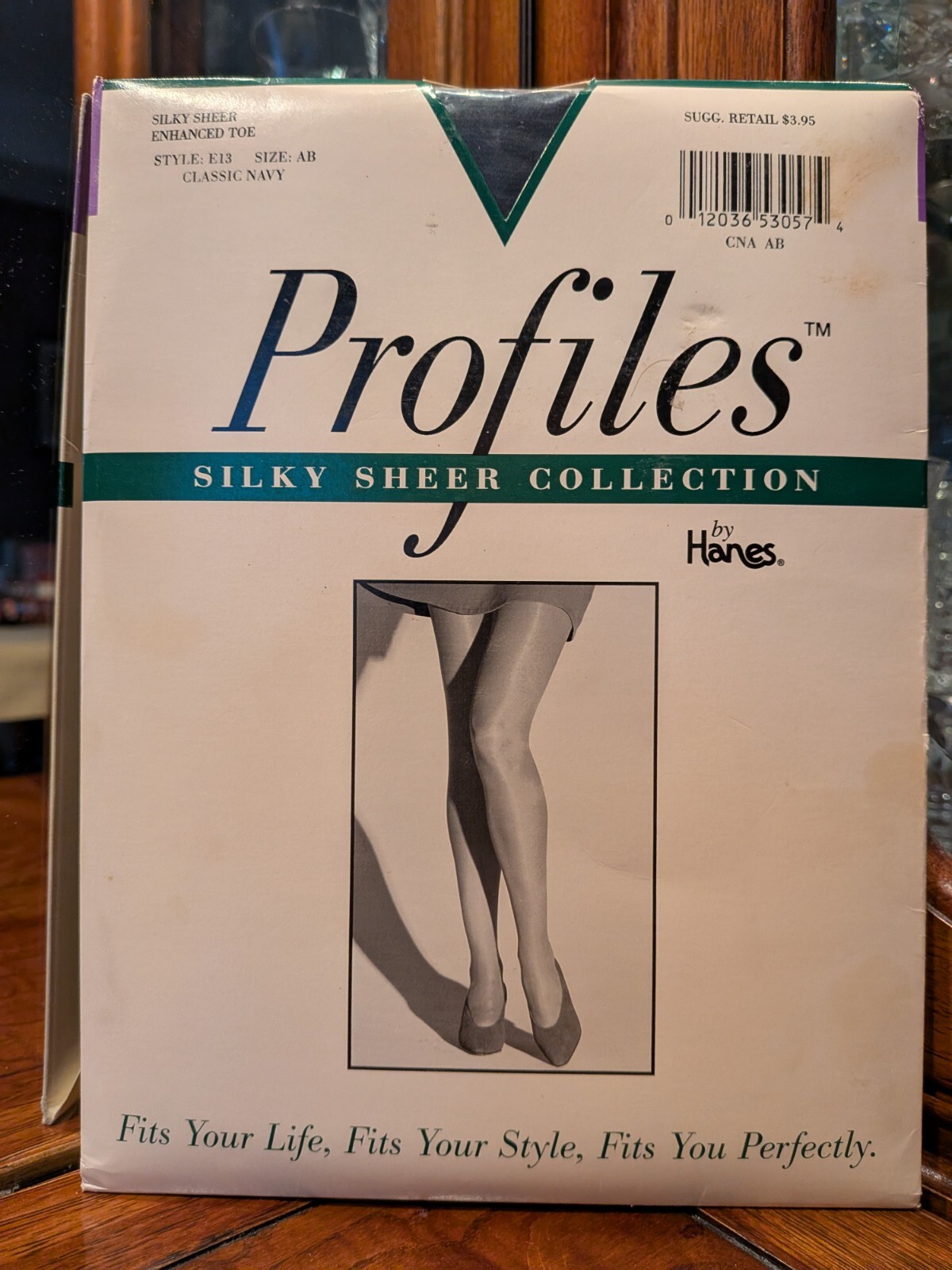 Vintage Hanes Profiles Silky Sheer E13 Pantyhose Classic Navy AB Up To 5′ 8″