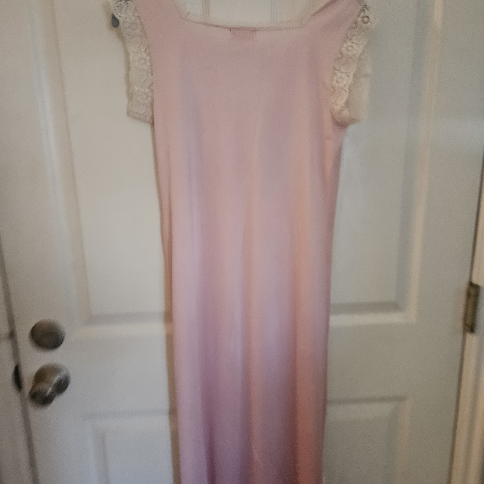 Vtg Lingerie MAIDENFORM DREAMWEAR Dusty Rose Pink Sm Med NIGHT GOWN Dress USA