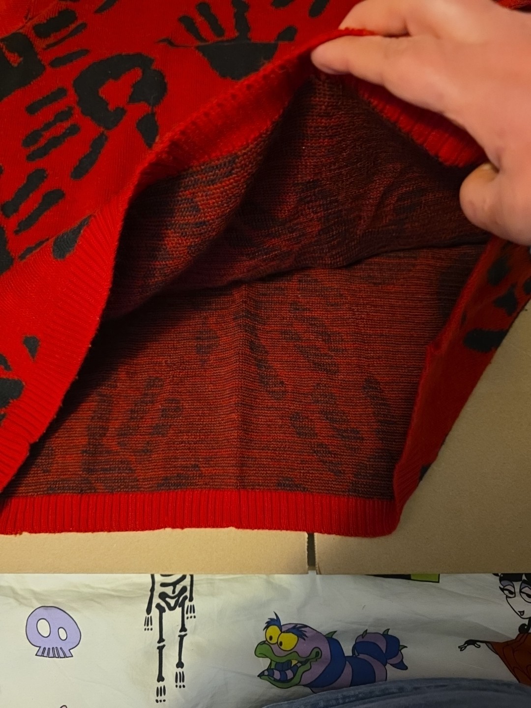 RARE Betsey Johnson Vintage Punk Label 1980’s Hand Print Red Sweater, See Pics!