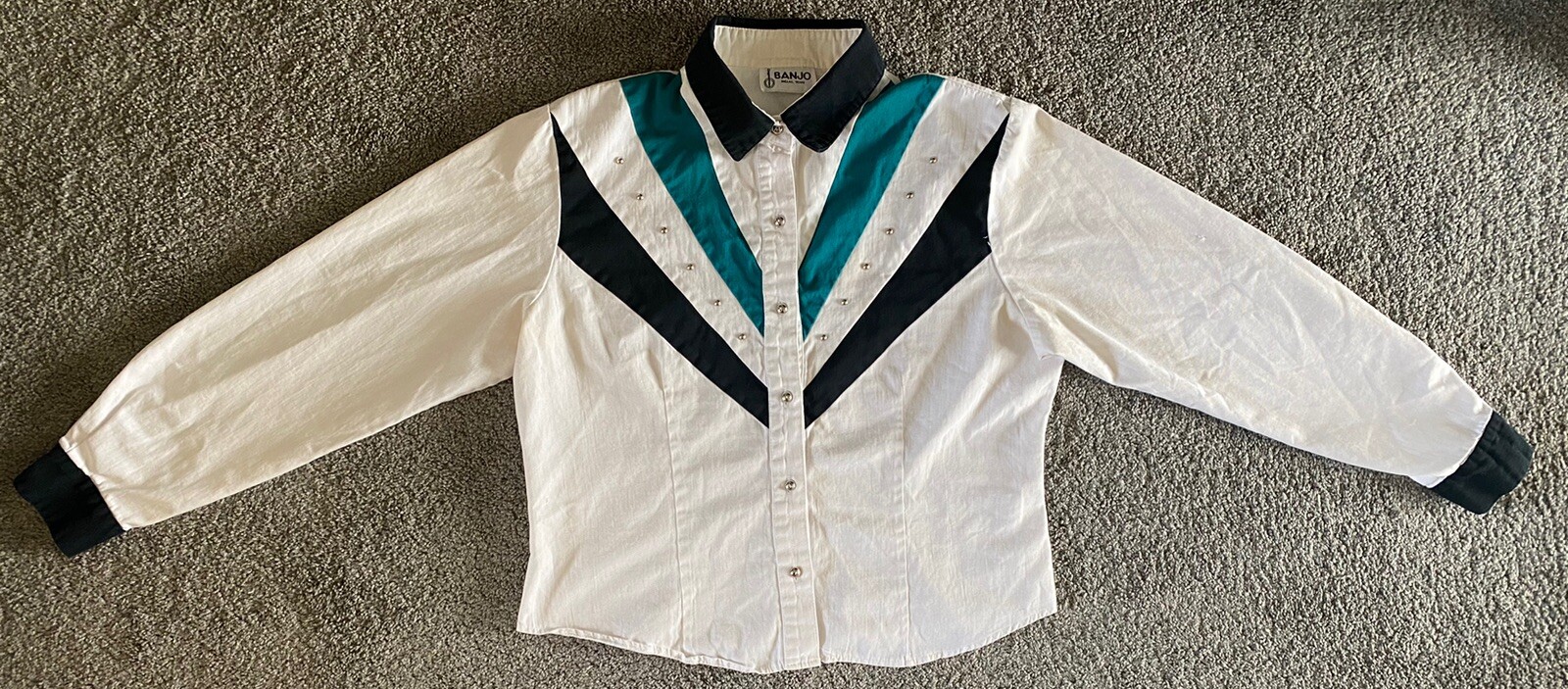 VTG Vintage Banjo Dallas Texas Button Up Shirt Women’s XL Made In USA