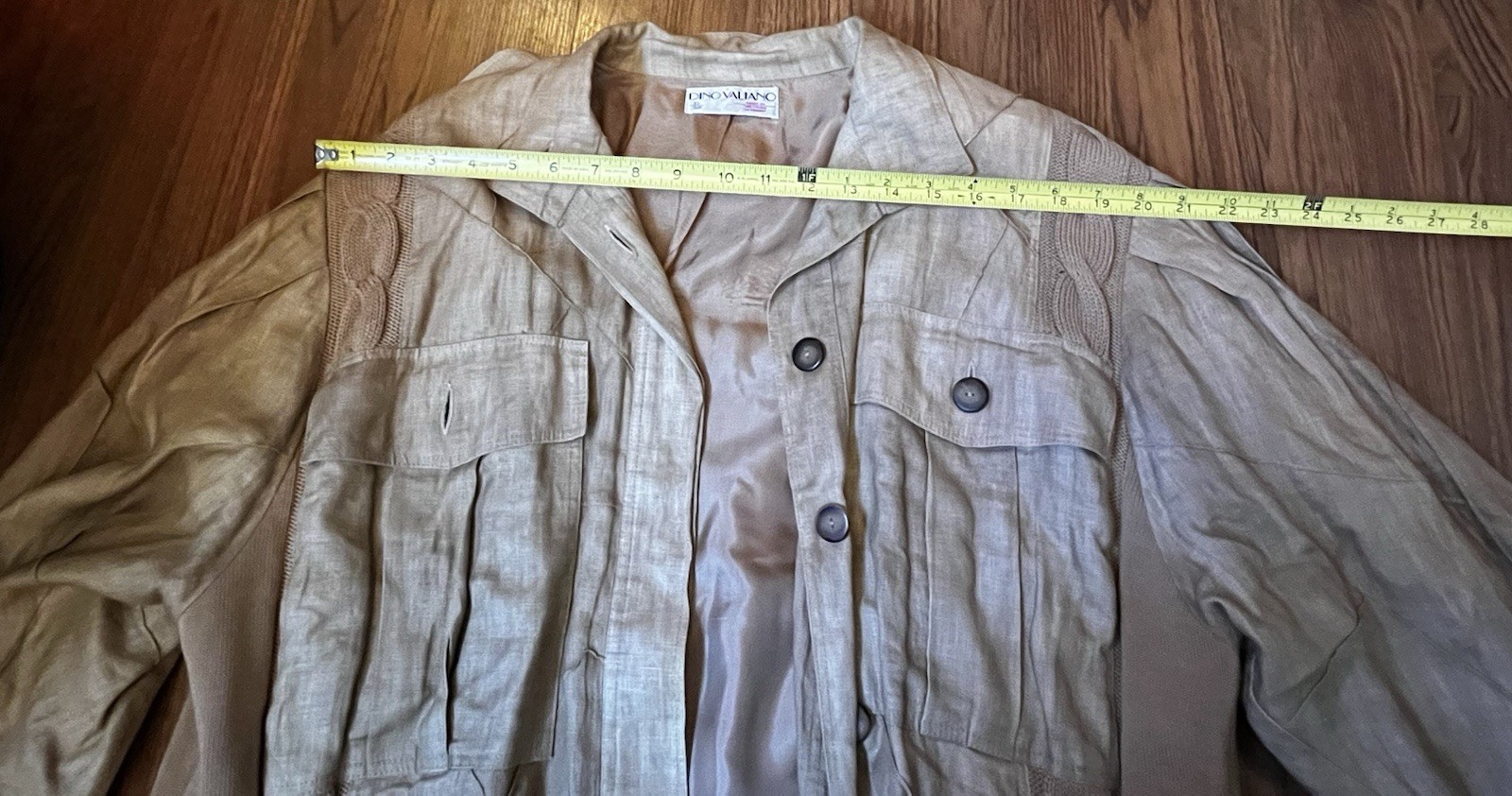 Vintage 80’s Post Modern Dino Valiano Women’s 3 Piece Cotton Tan Outfit D 38