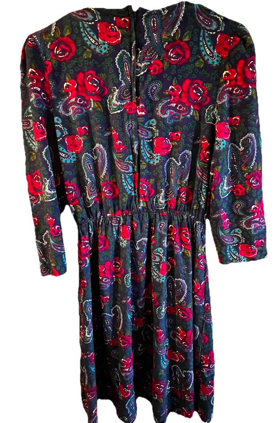 Vintage 80’s Natalie Dress Red/Blue Floral 3/4 Sleeve Women Size 10 RARE