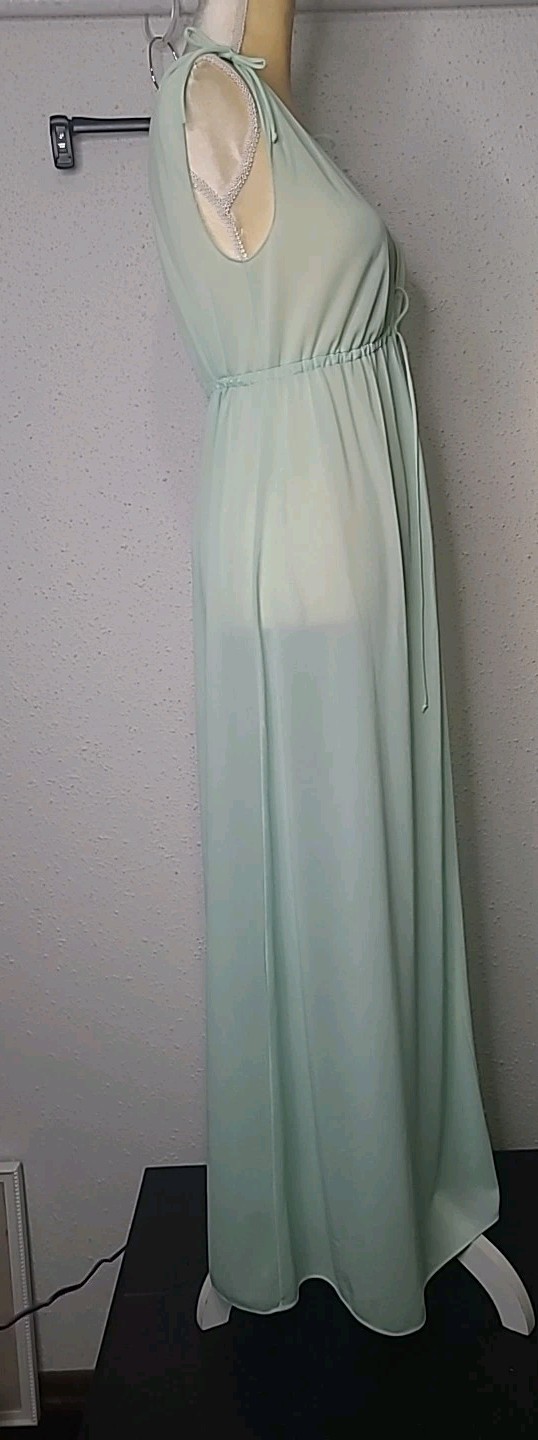 Vintage Vassarette 1970s Crepelon Sheer Nylon Slip Nightgown Long Maxi Pinup