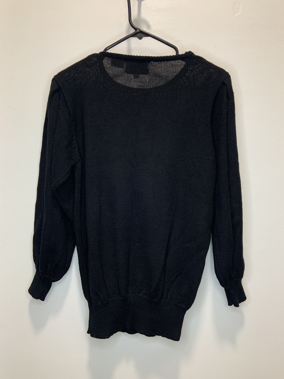 Campus Casual Of CA Vintage Sweater Womens M Black Gold Embellished Floral