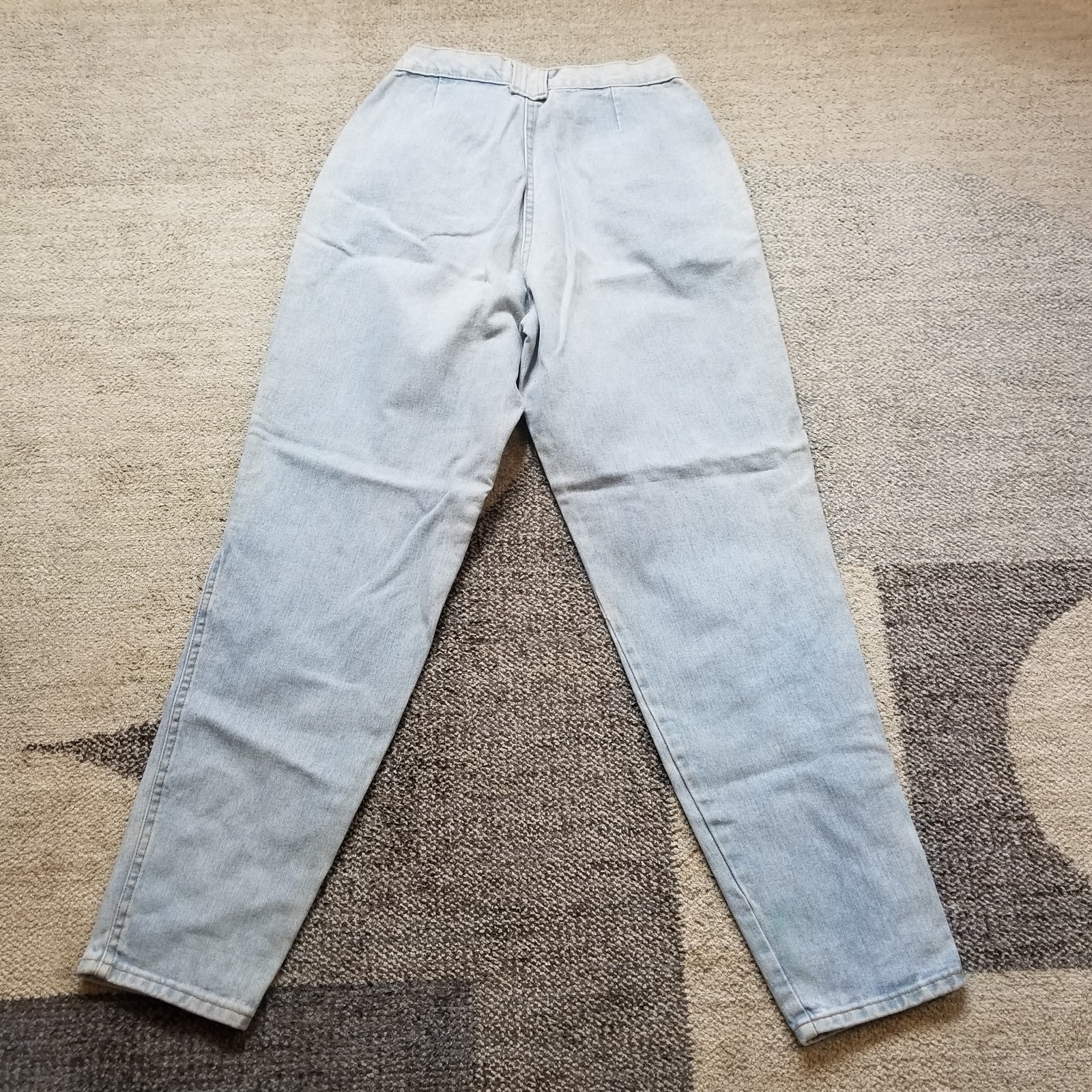 VTG Chic Jeans Womens 25×28 Pleated High Waist Tapered Mom Light Wash USA 80s