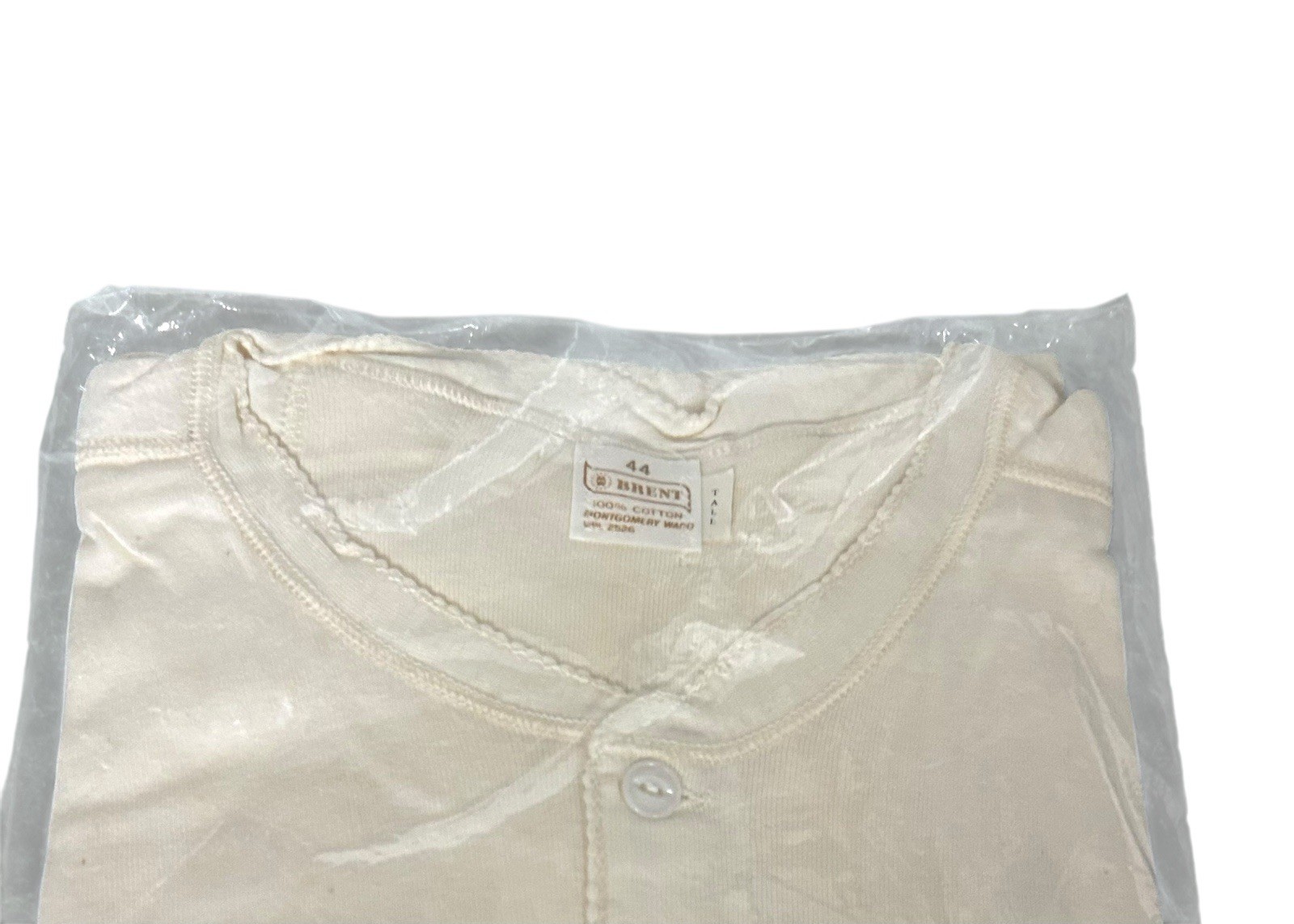 Vintage 60’s Brent Montgomery Ward Women’s Pajamas Long Johns Cream 44 Tall New