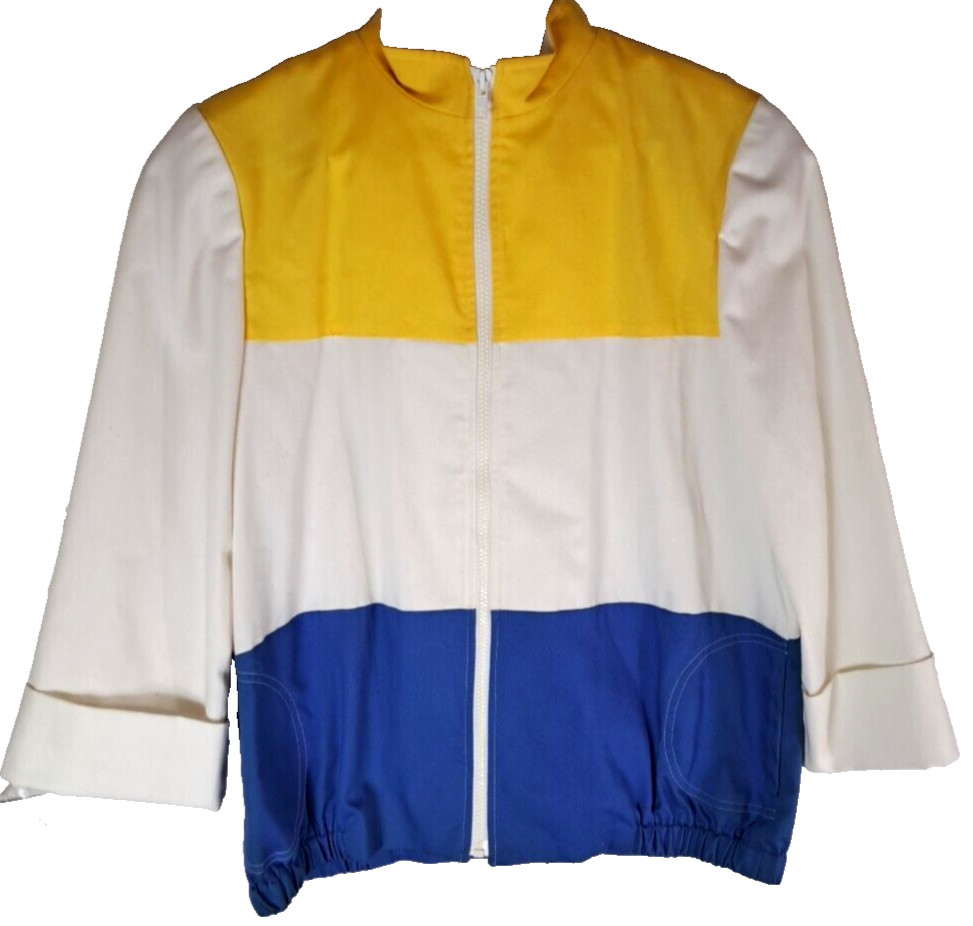 Vintage Womens Colorblock Jacket Country Suburbans Nautical Pockets Preppy 12