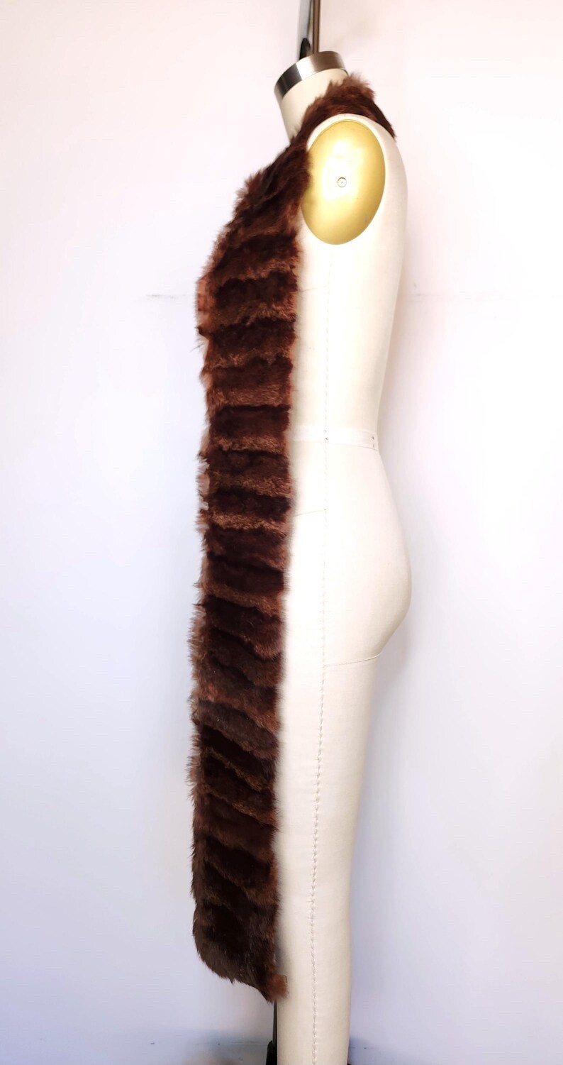 Vintage LONG Mink Fur Collar Cape Capelet Extra Long Fur Stole Shawl Shrug 30s