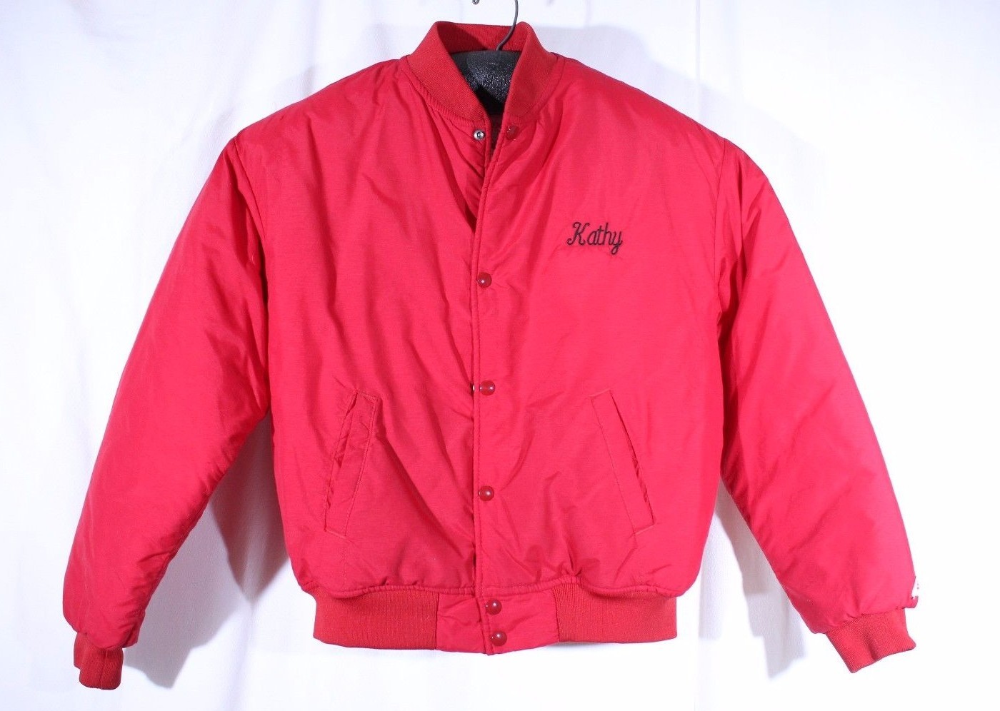 VTG Swingster Size M Red Frame Up Wheel Works Gurnee IL Trucker Jacket KATHY